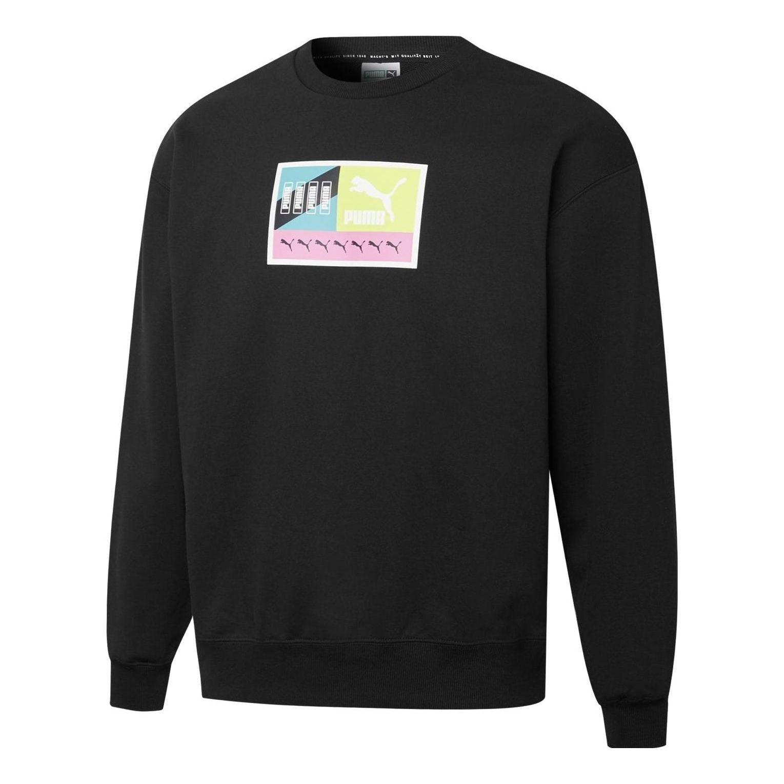 Puma Brand Love Multiplacement Crew Sweatshirt 'Black' 535326-01 - 1