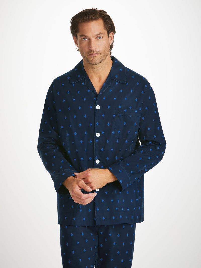 Men's Classic Fit Pyjamas Nelson 98 Cotton Batiste Navy 2