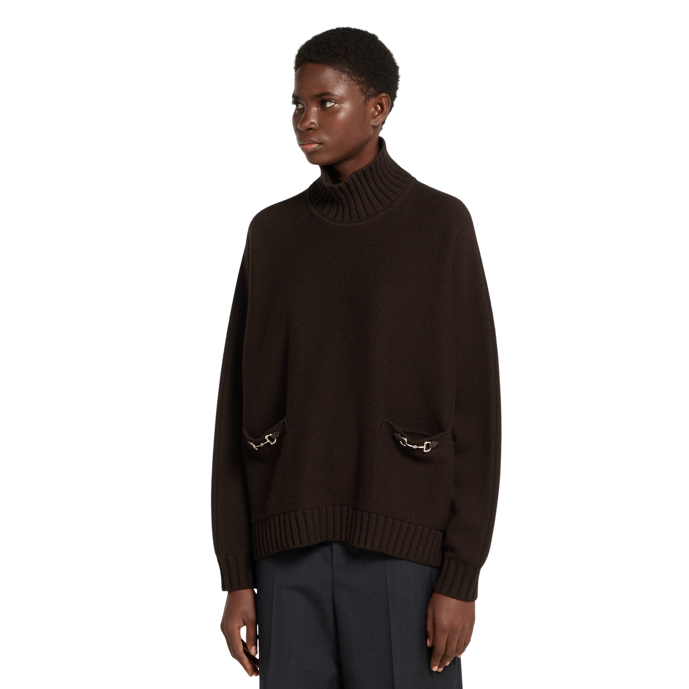 Wool cashmere sweater with Horsebit - 3