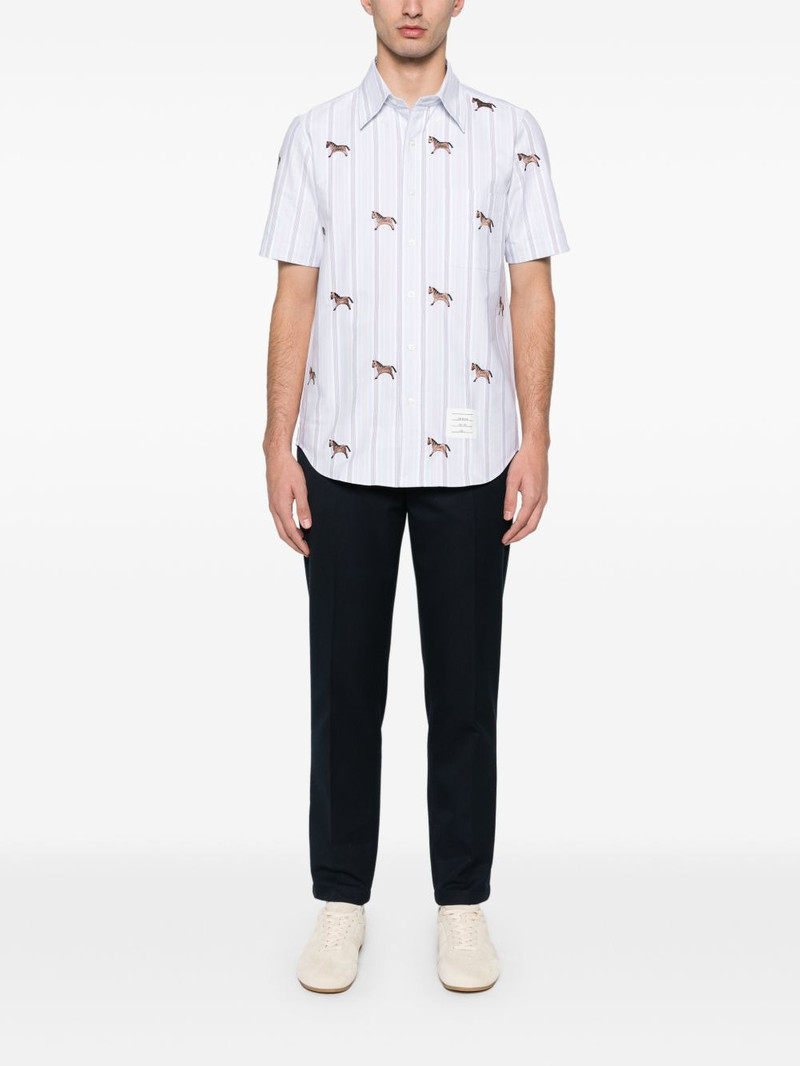 Thom Browne horse print striped shirt outlook
