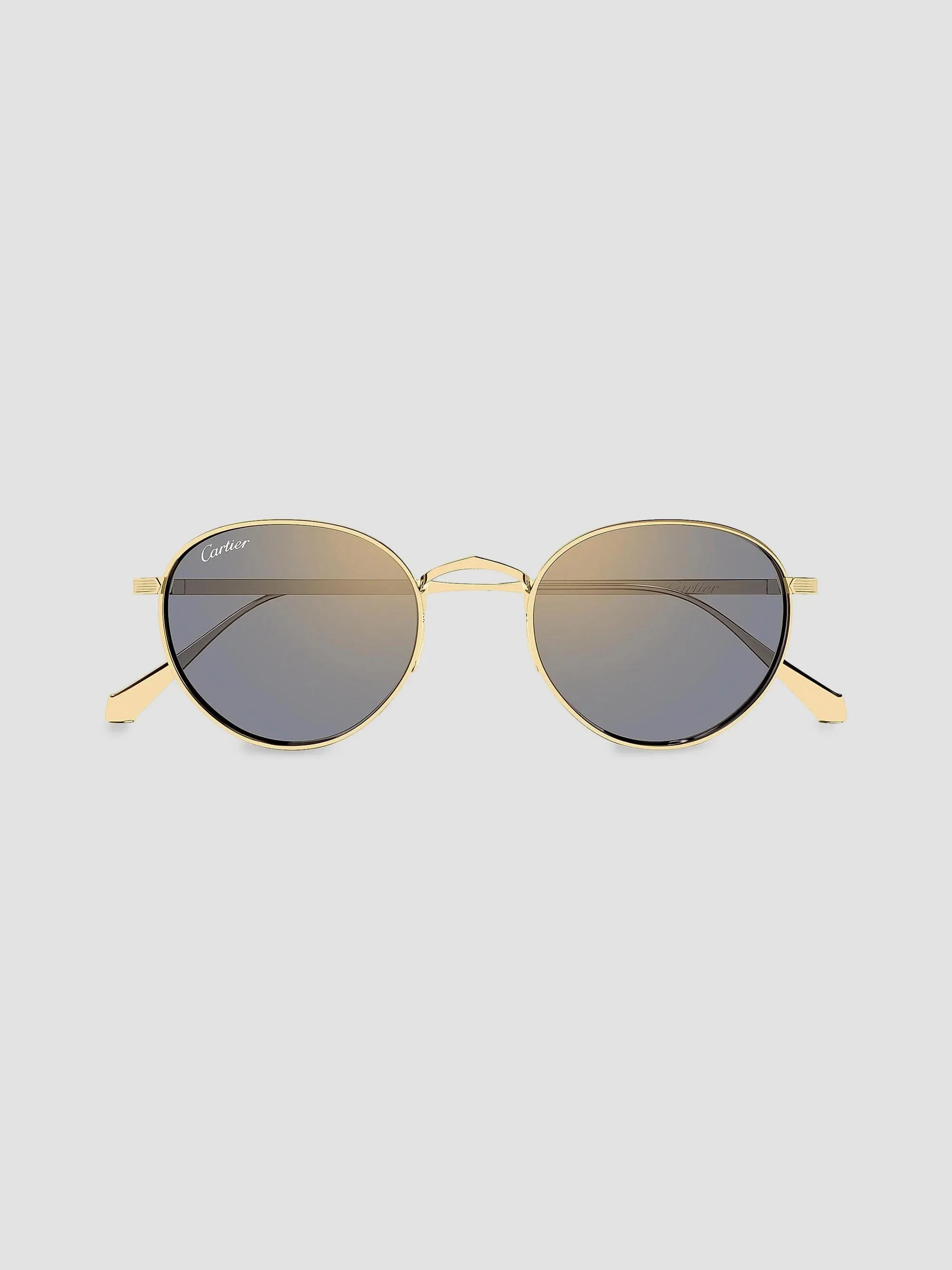 Men's C de 51MM 24K-Gold-Plated Titanium Round Sunglasses - Gold Grey - 1