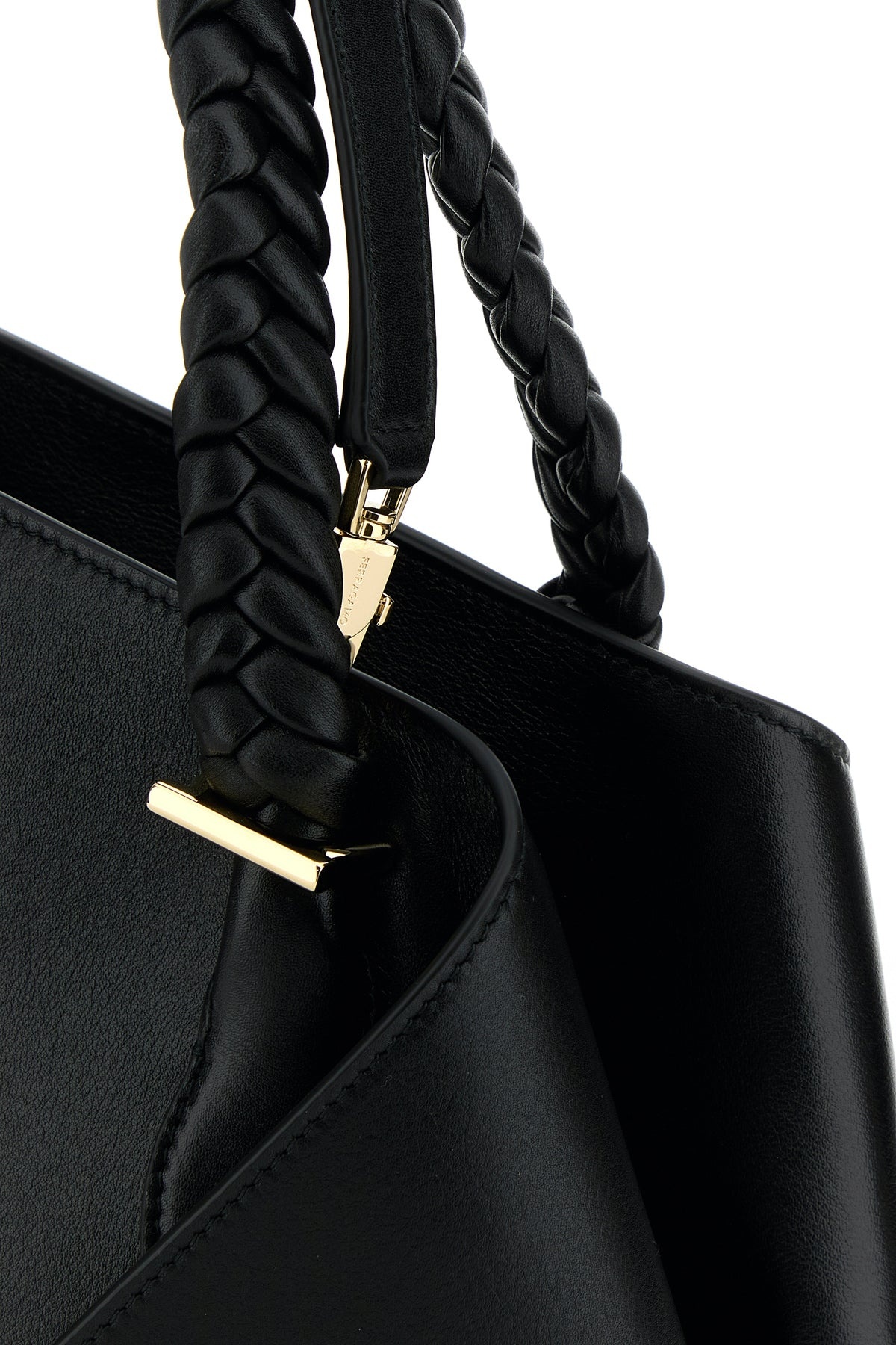 Black leather medium handbag - 4