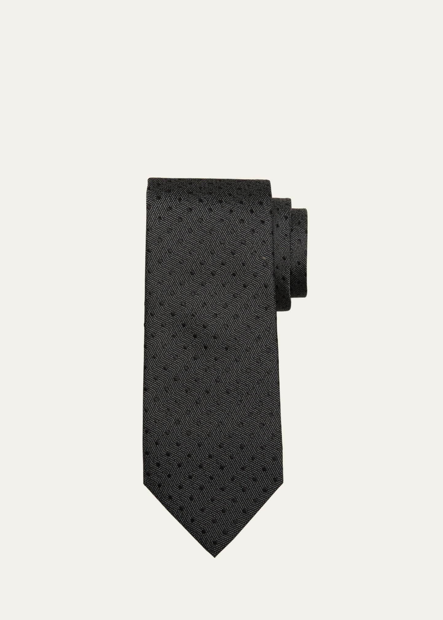 Men's Mulberry Silk Micro-Polka Dot Tie - 1