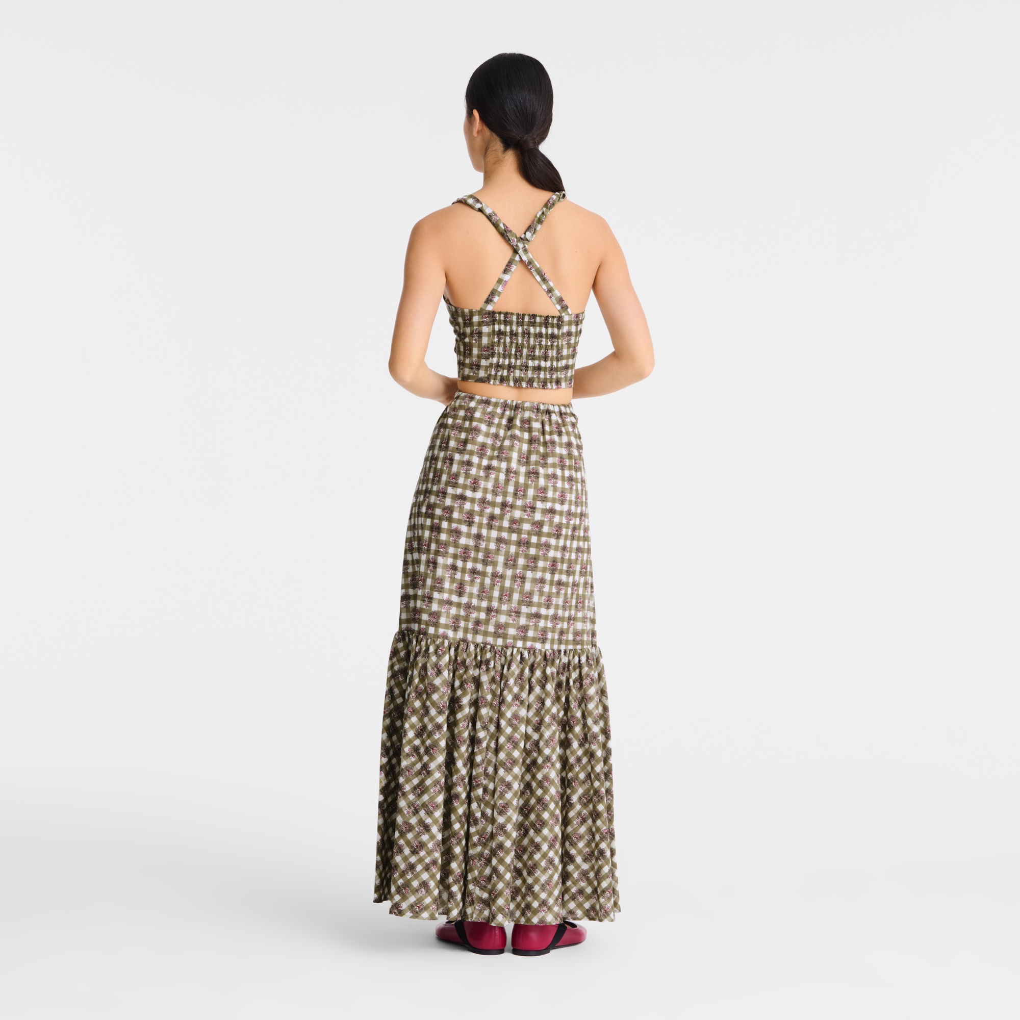 Long skirt Artichoke - Vichy print veil - 2