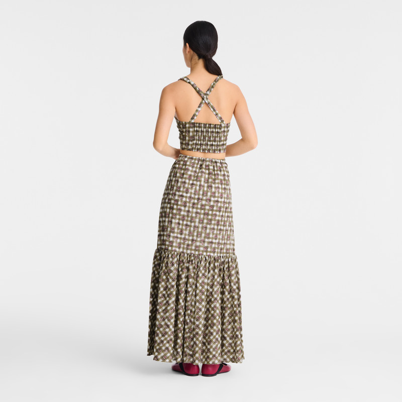 Longchamp Long skirt Artichoke - Vichy print veil outlook