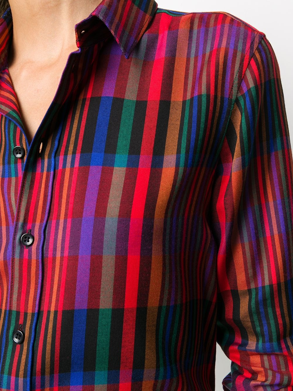 tartan check buttoned shirt - 5