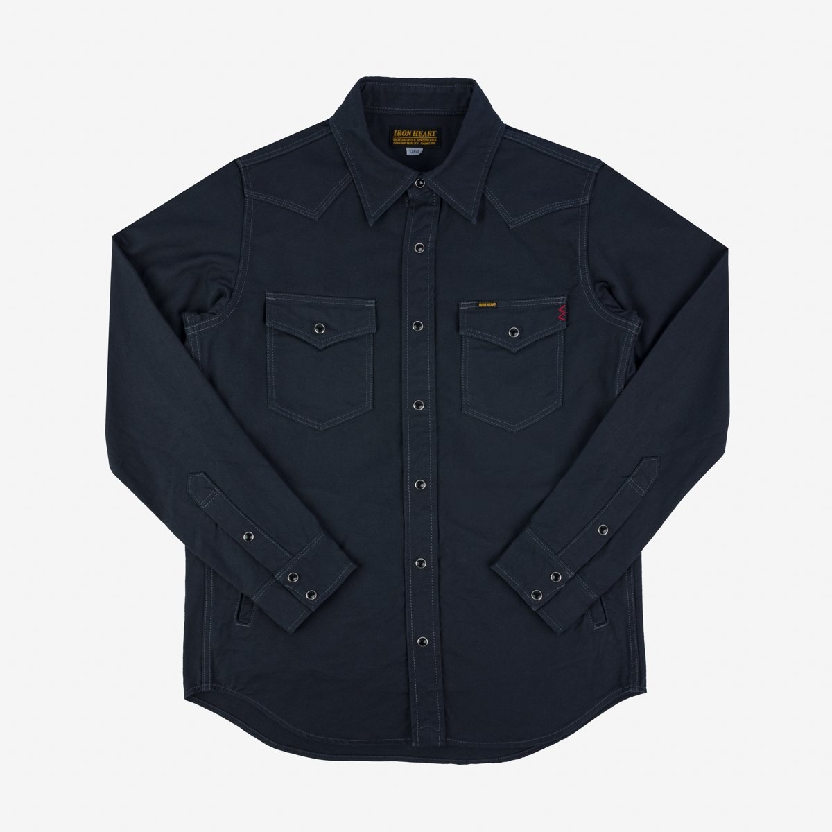 IHSH-381-BLK 9oz Military Serge CPO Shirt - Black - 1