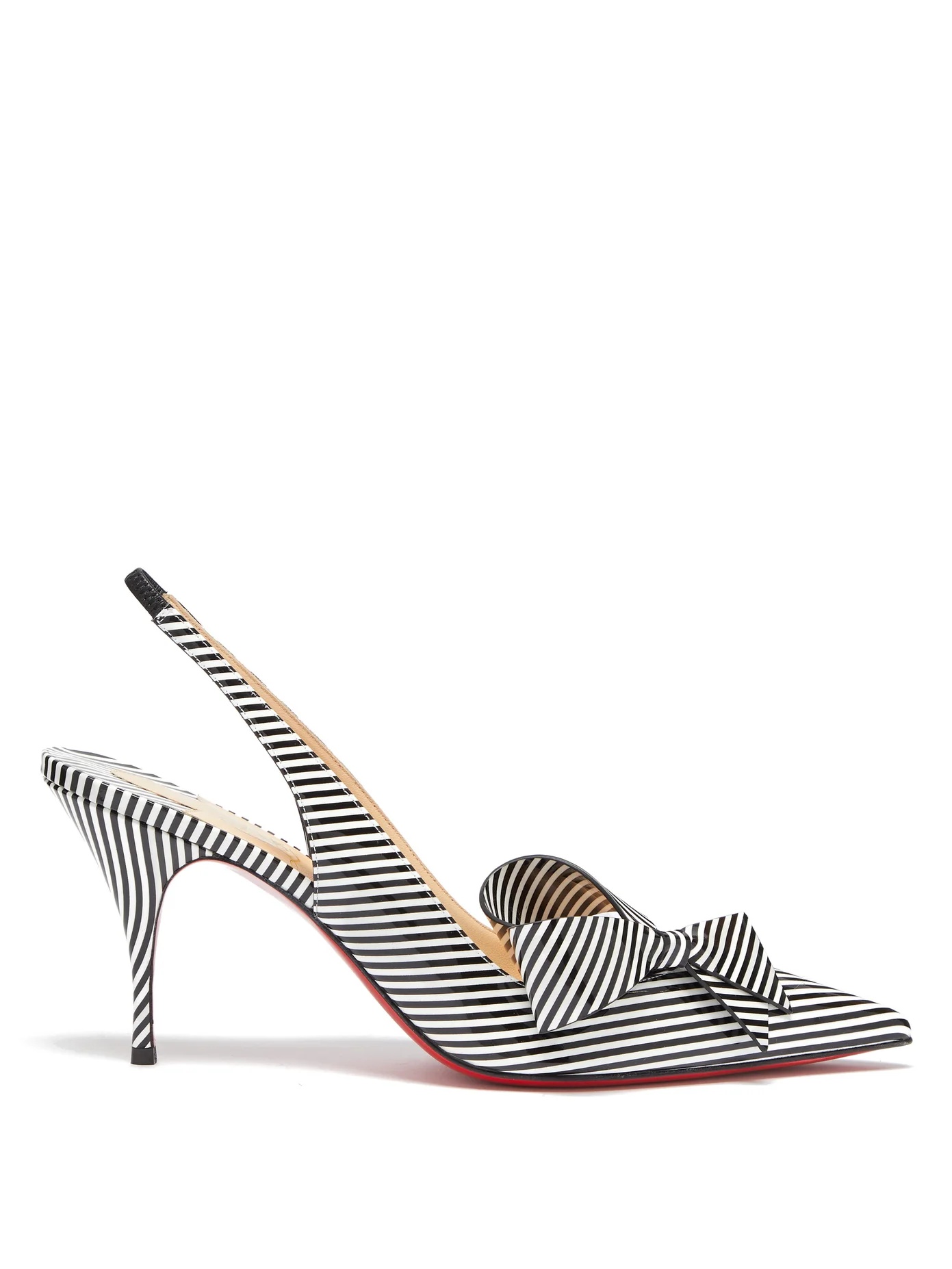 Clare Nodo 80 striped leather slingback pumps - 1