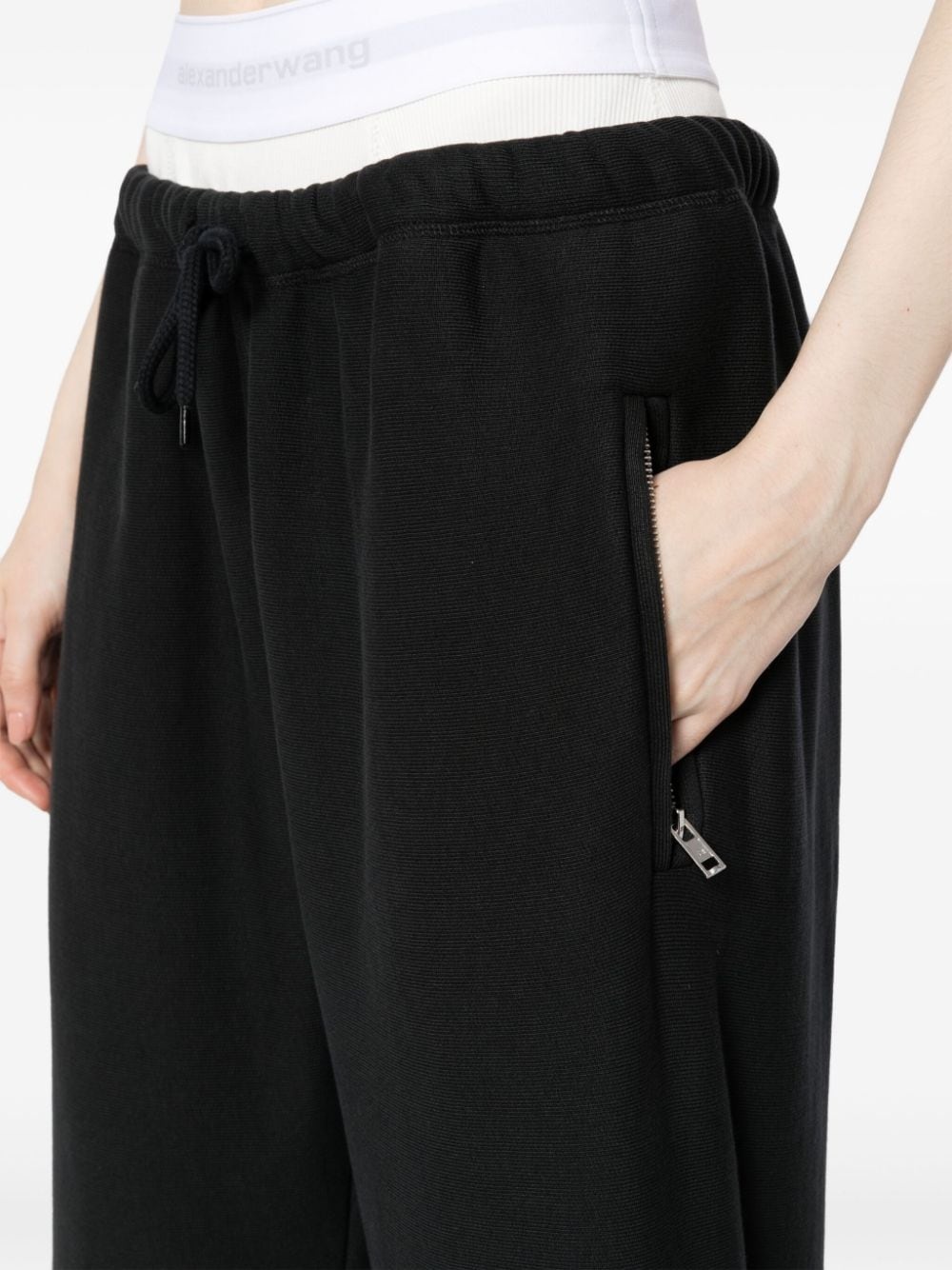 T BY ALEXANDER WANG Women W/ Logo Elastic Exposed Brief Wide Leg Sweatpant - 4