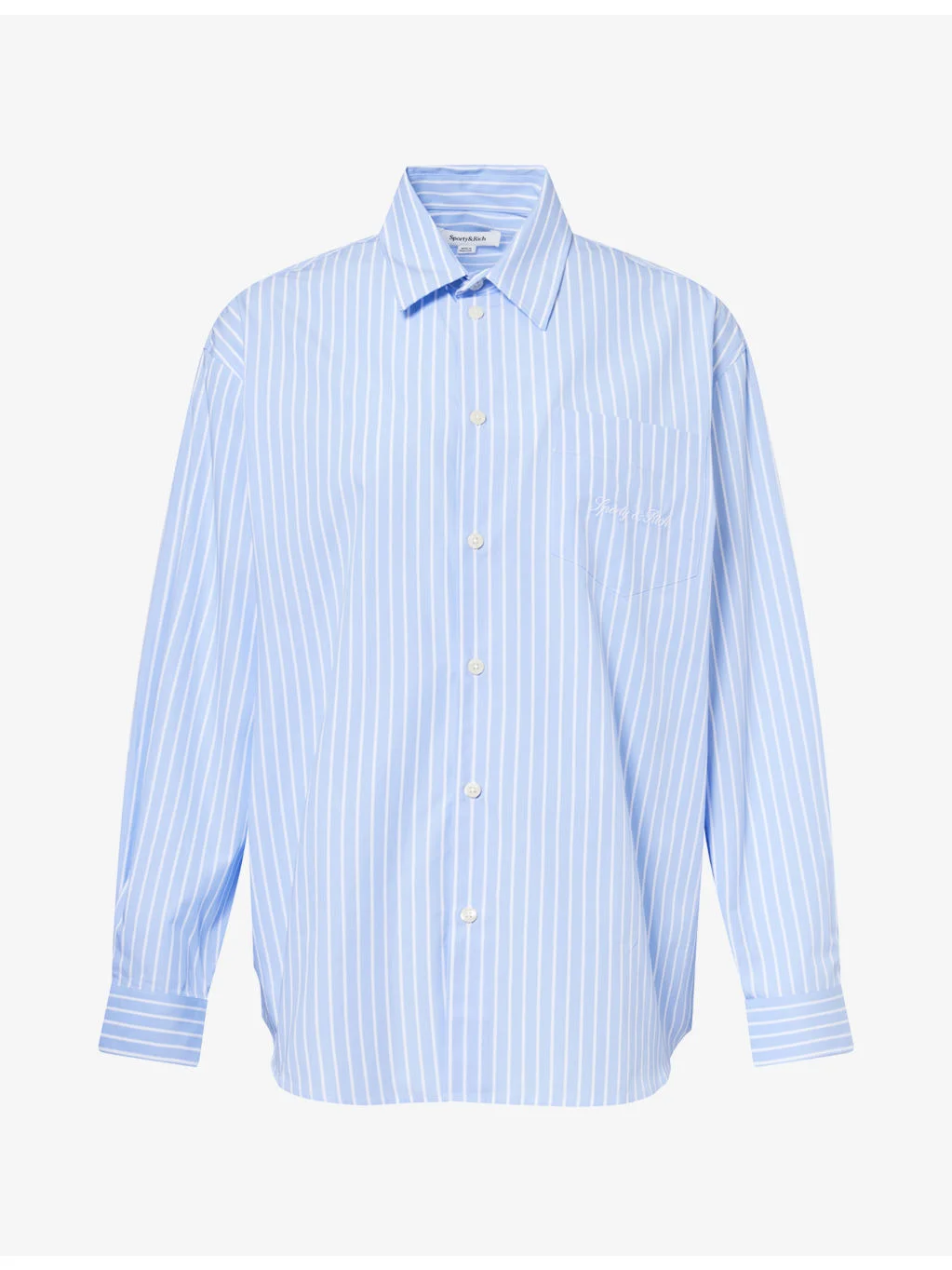 Logo-Embroidered Striped Cotton Shirt - 1