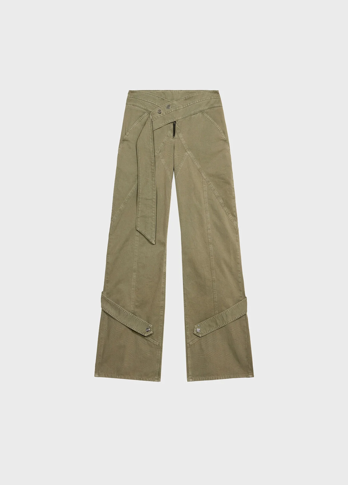 WIDE LEG COTTON BULL PANTS - 1
