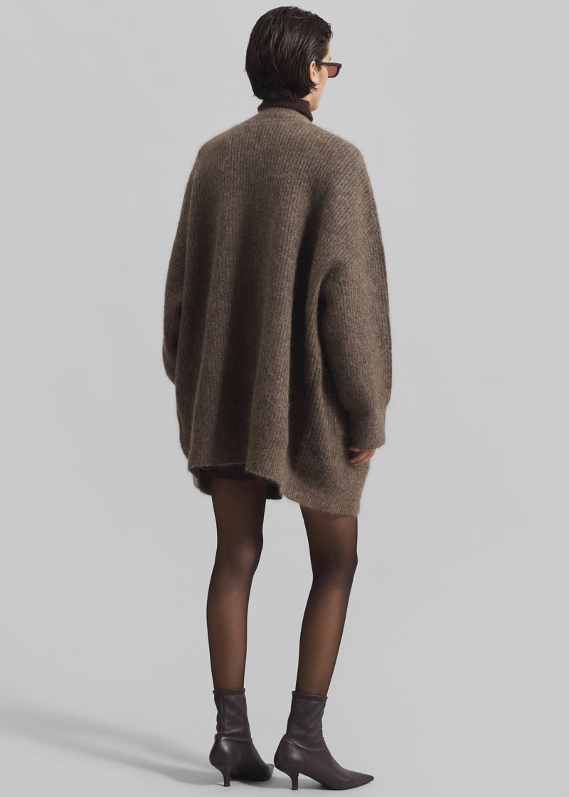 Ruhr Oversized Mohair Cardigan - Brown 8