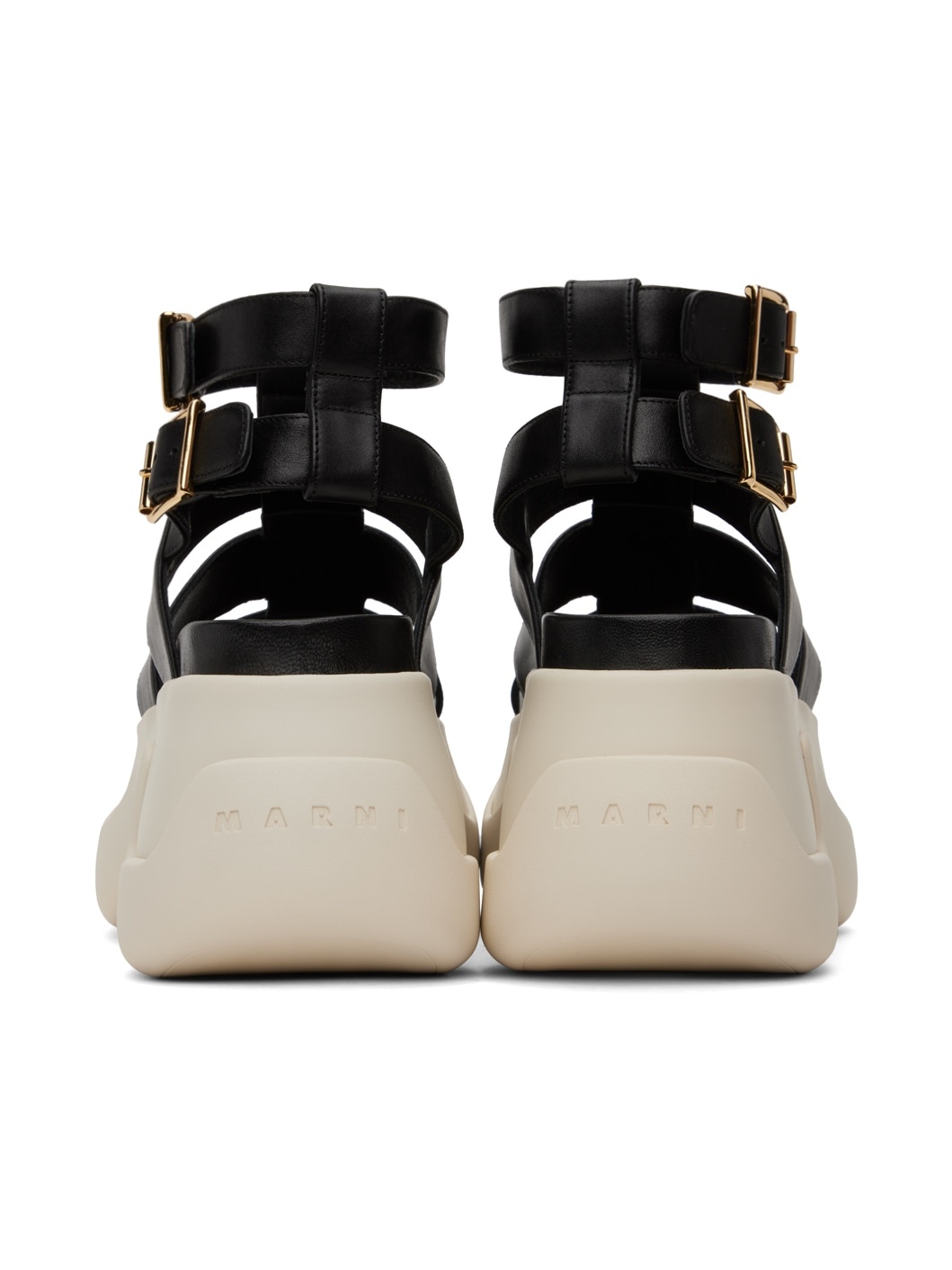 Black Gladiator Platform Sandals - 2