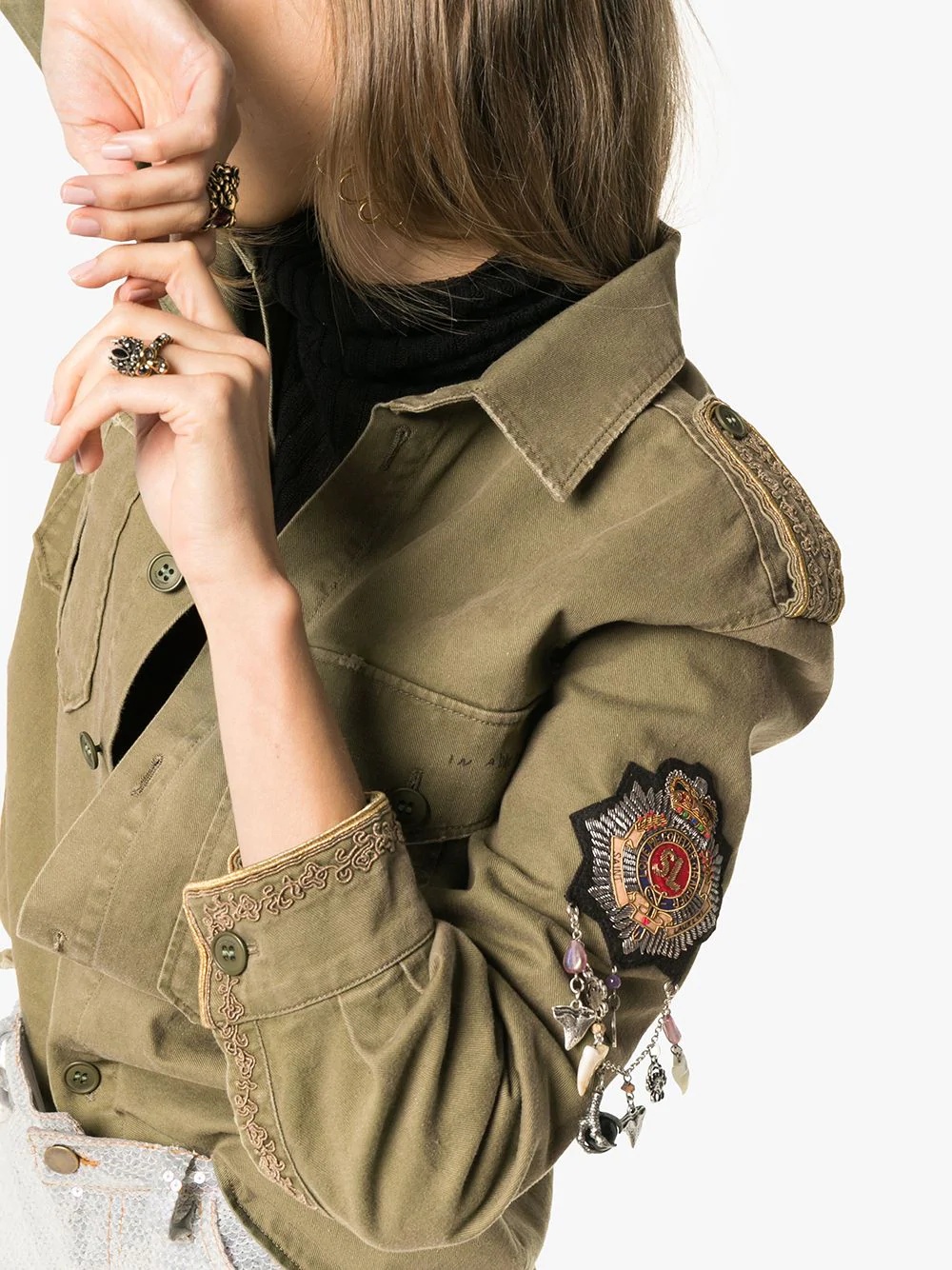 embellished military shirt - 5