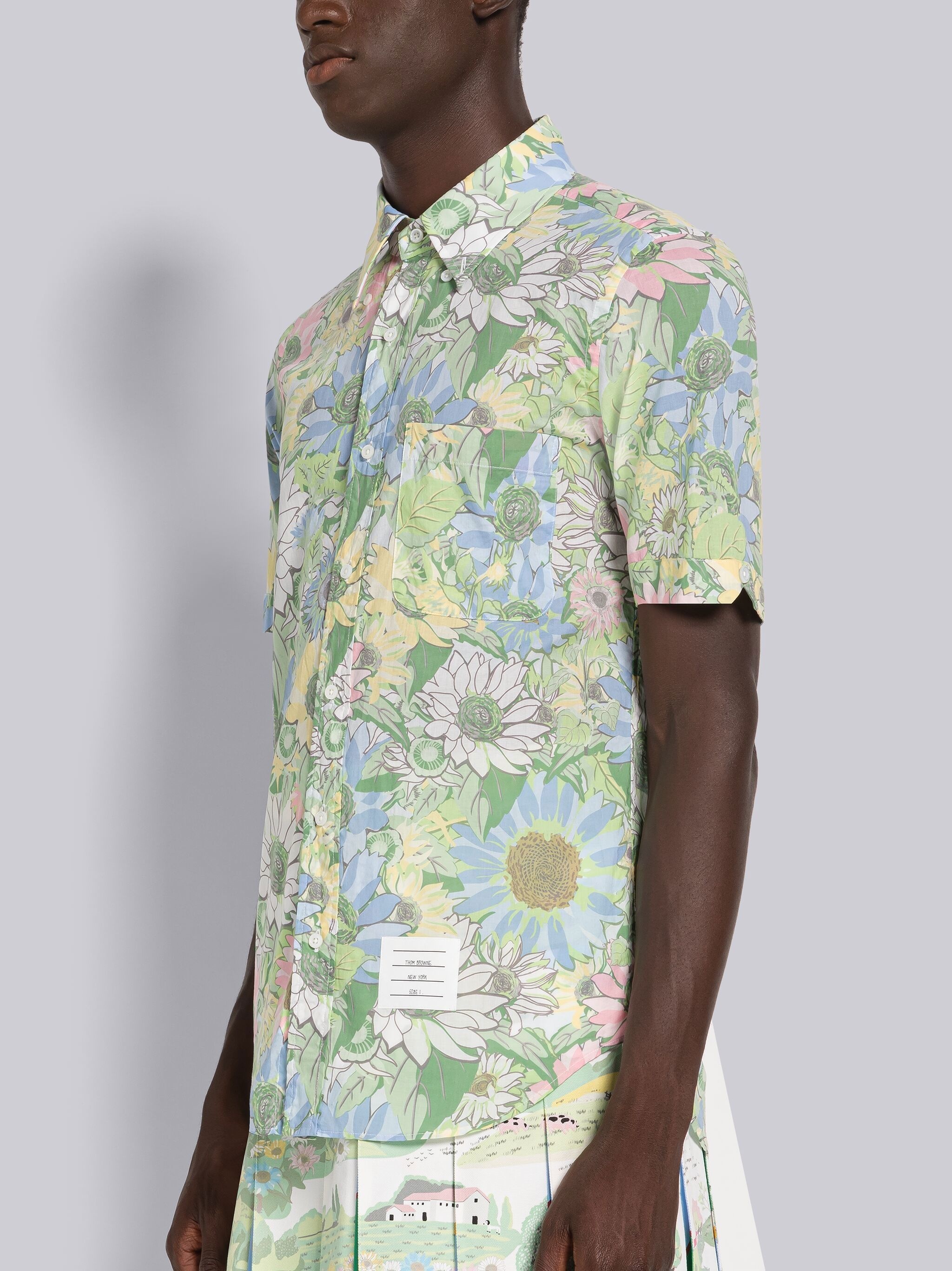 Floral Cotton Voile Short Sleeve Shirt - 2