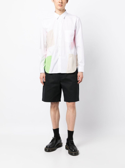 Comme des Garçons Homme Plus colour-block panelled cotton shirt outlook