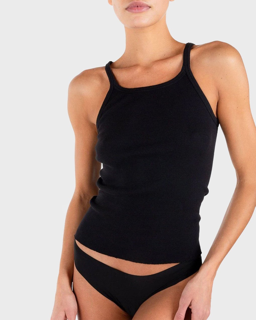 Top Rib Tank Black - 5