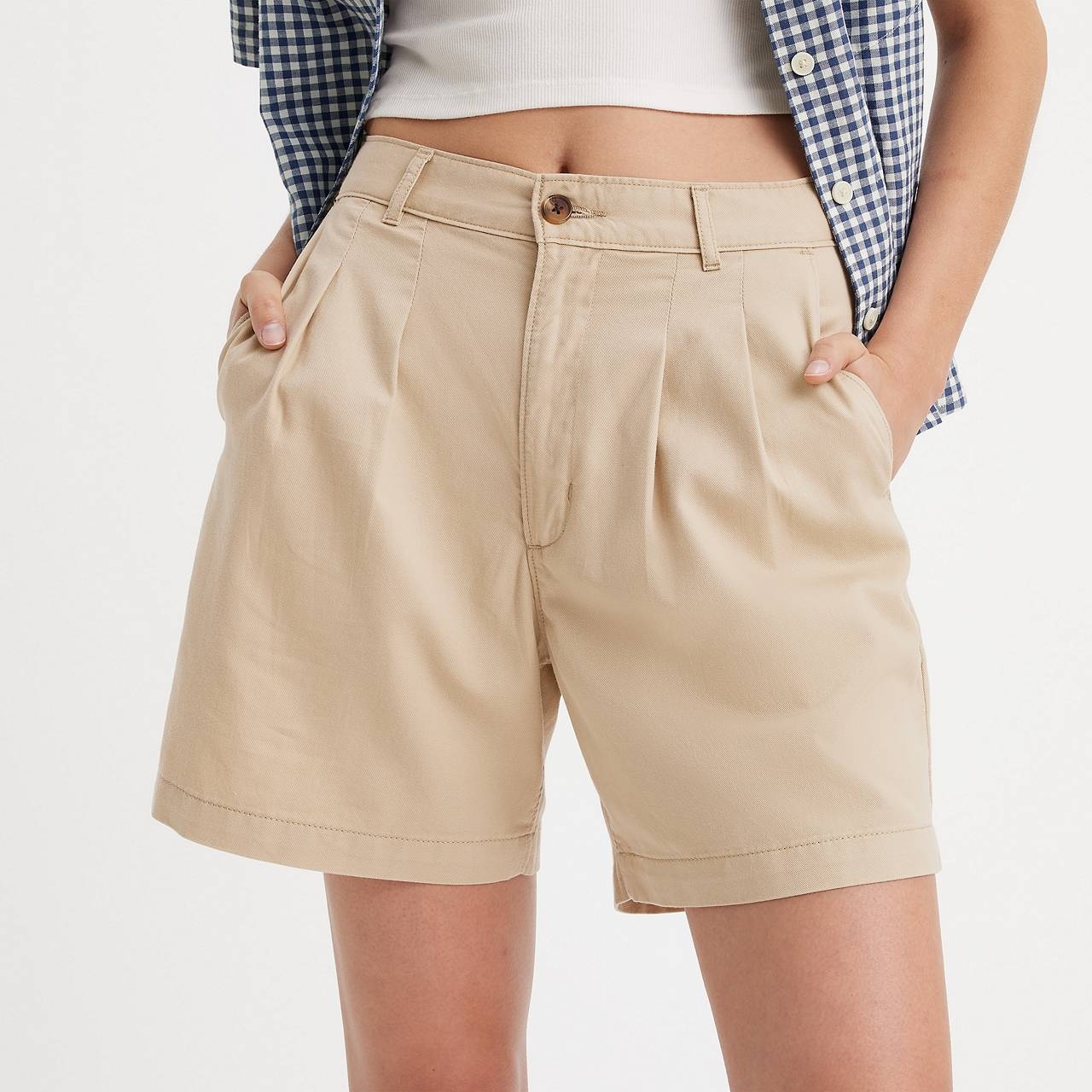 PLEATED WOMEN'S TROUSER SHORTS - 4