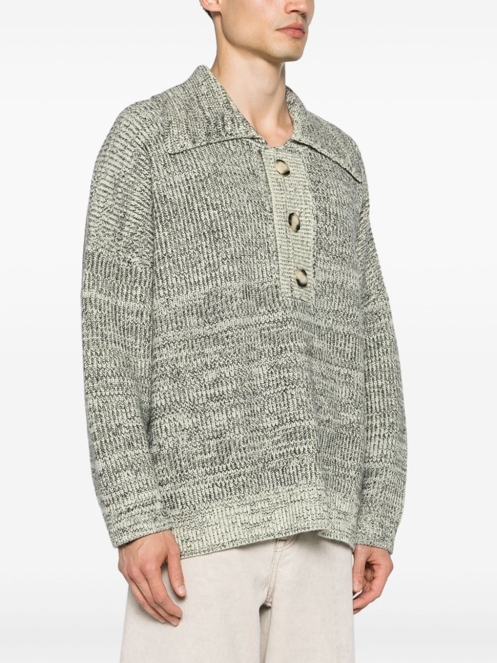 mÃ©lange wool-blend polo top - 4