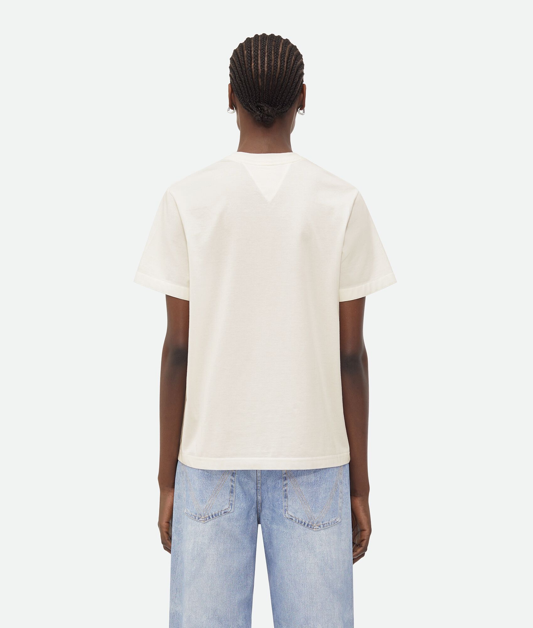 Tシャツ・カットソー *BOTTEGA VENETA* Soft Cotton Jersey Short Sleeve T-Shirt Whi Embroidered cotton jersey T-shirt in white - Bottega Veneta