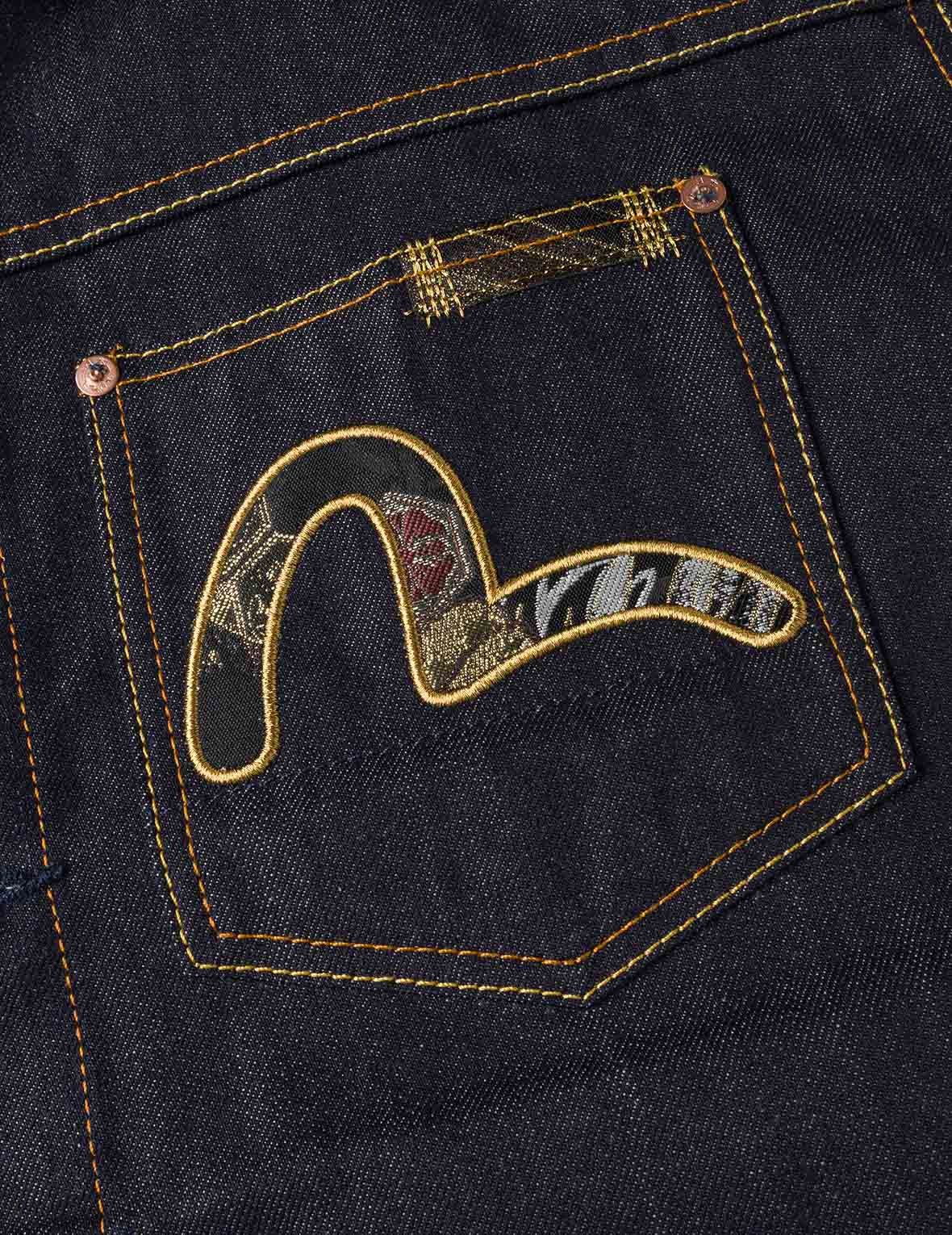 Multi-Pocket with Brocade Patch Relax Fit Denim Jacket - 5