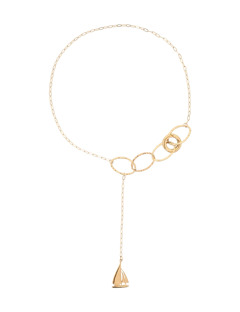 CHAIN AND BOAT CHARM NECKLACE - 1