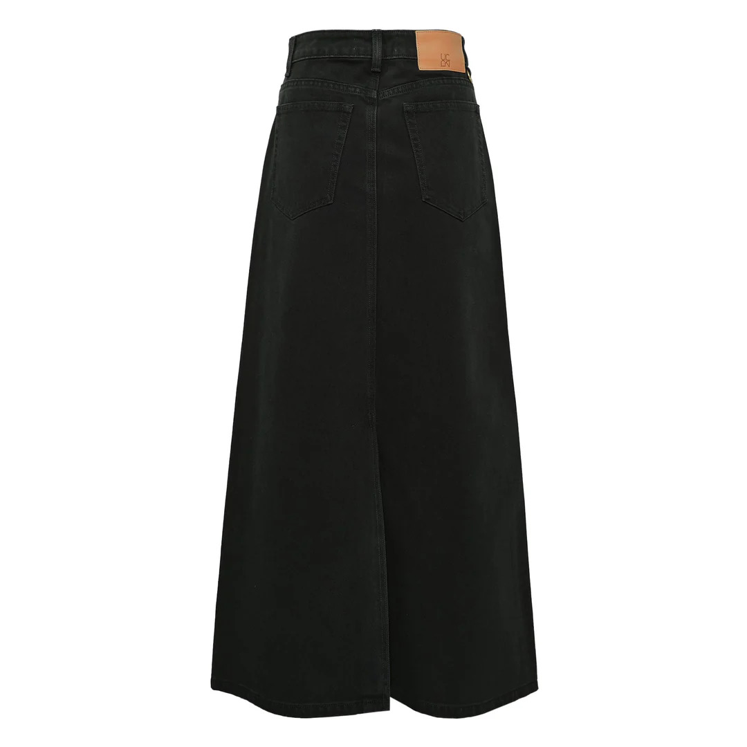 The Anais Denim Mid Rise Maxi Skirt - 2
