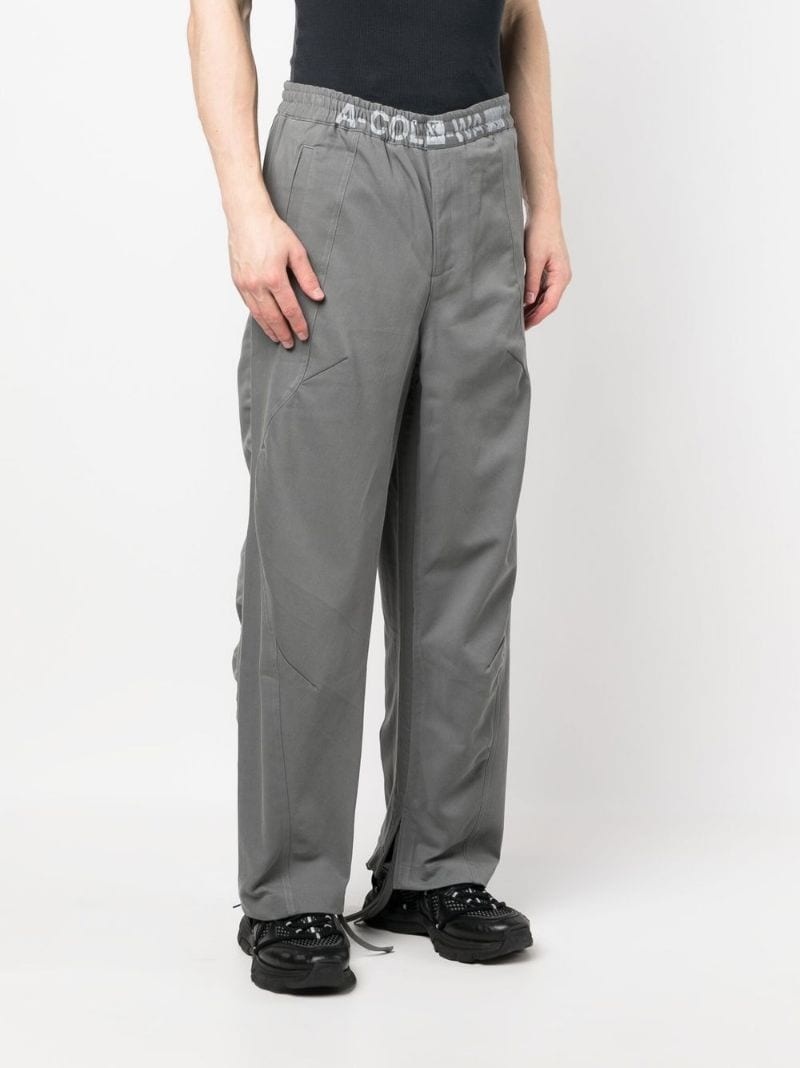 logo-waist drawstring trousers - 3