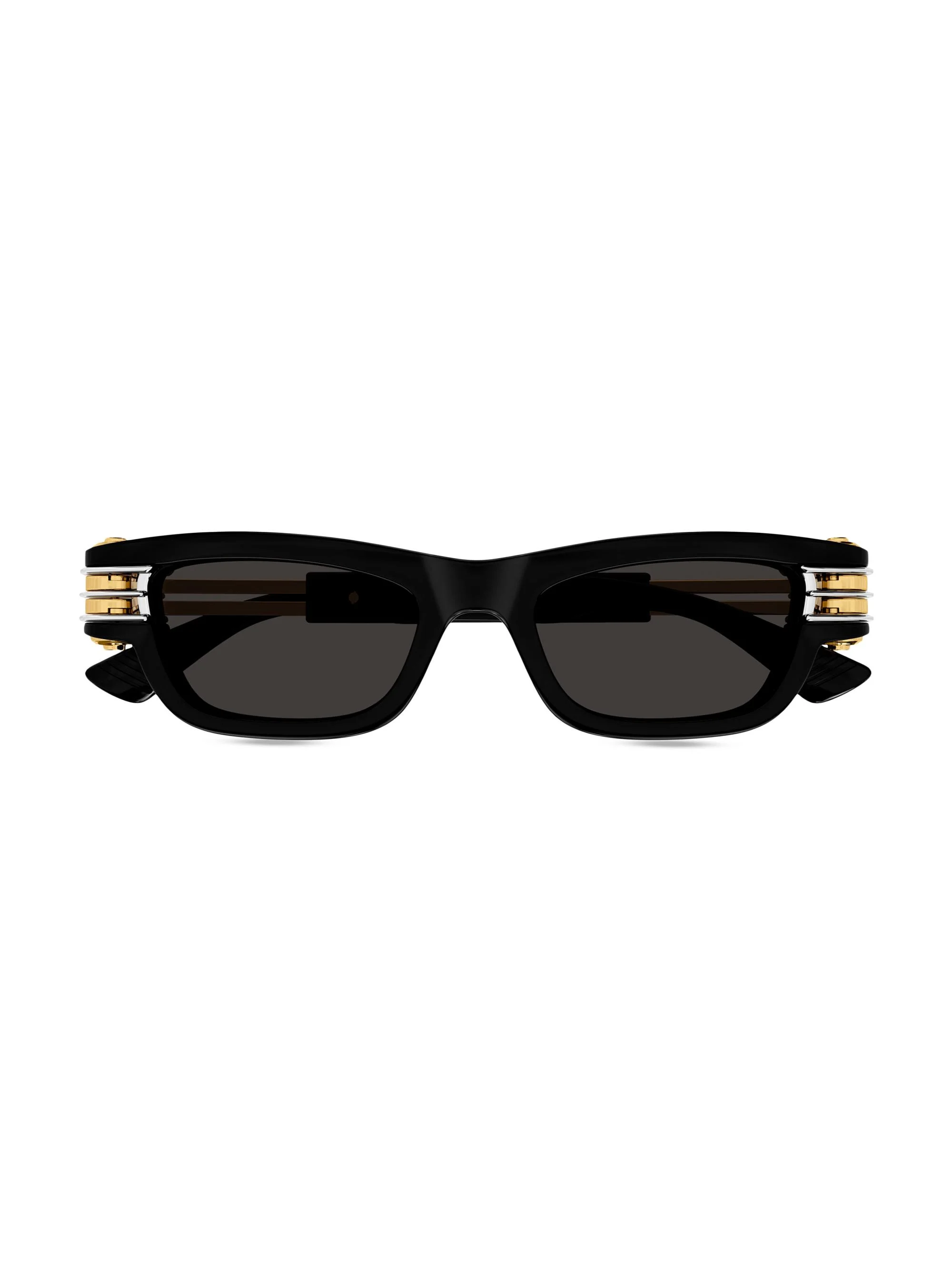 Women's Bolt 50MM Rectangular Sunglasses - Black Gold Dark Grey - 1