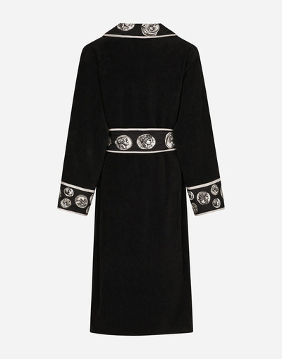 Dolce & Gabbana Cotton bathrobe with coin print details outlook