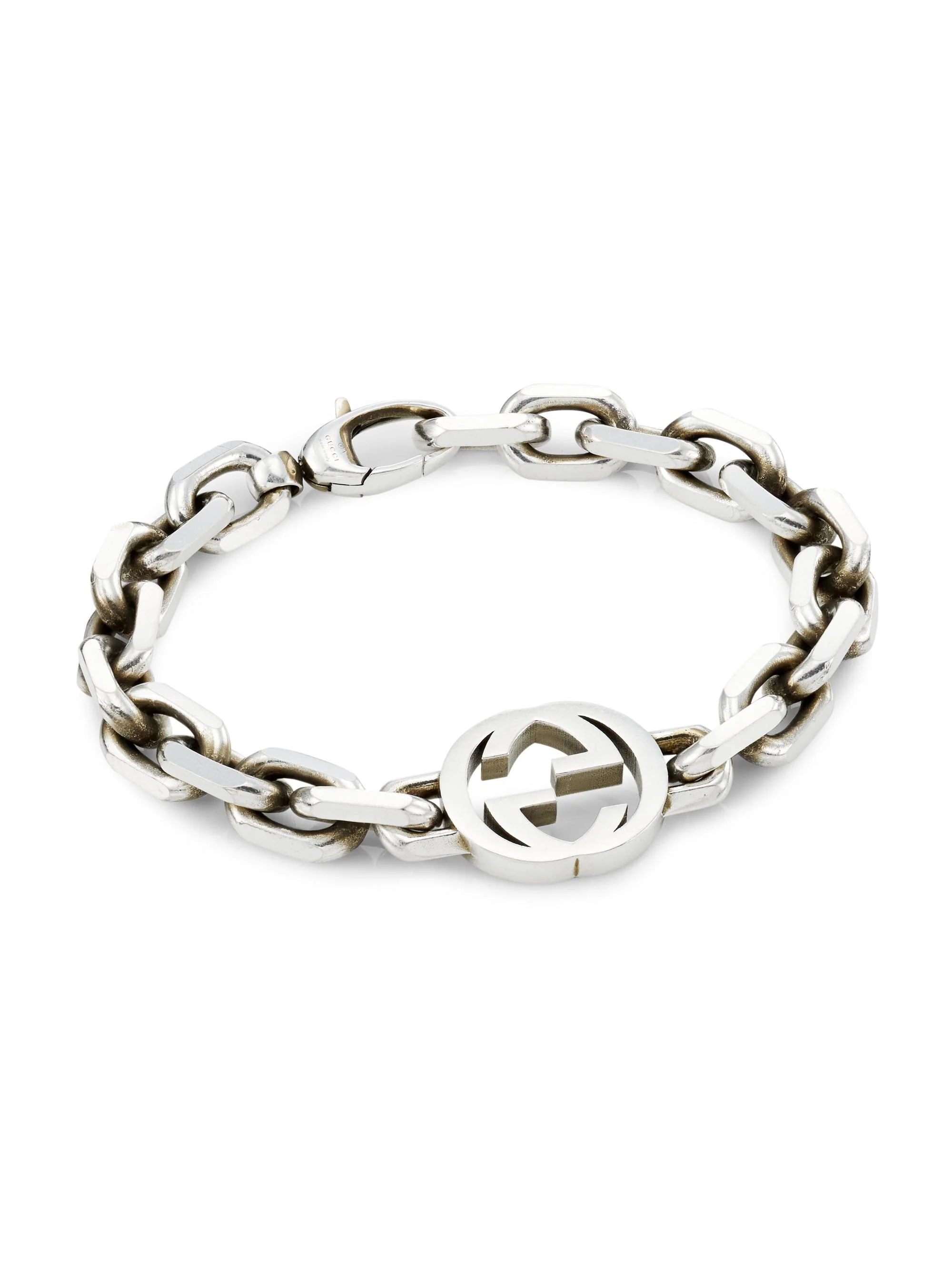 Men's Men's Sterling Silver Interlocking G Link Bracelet - 1