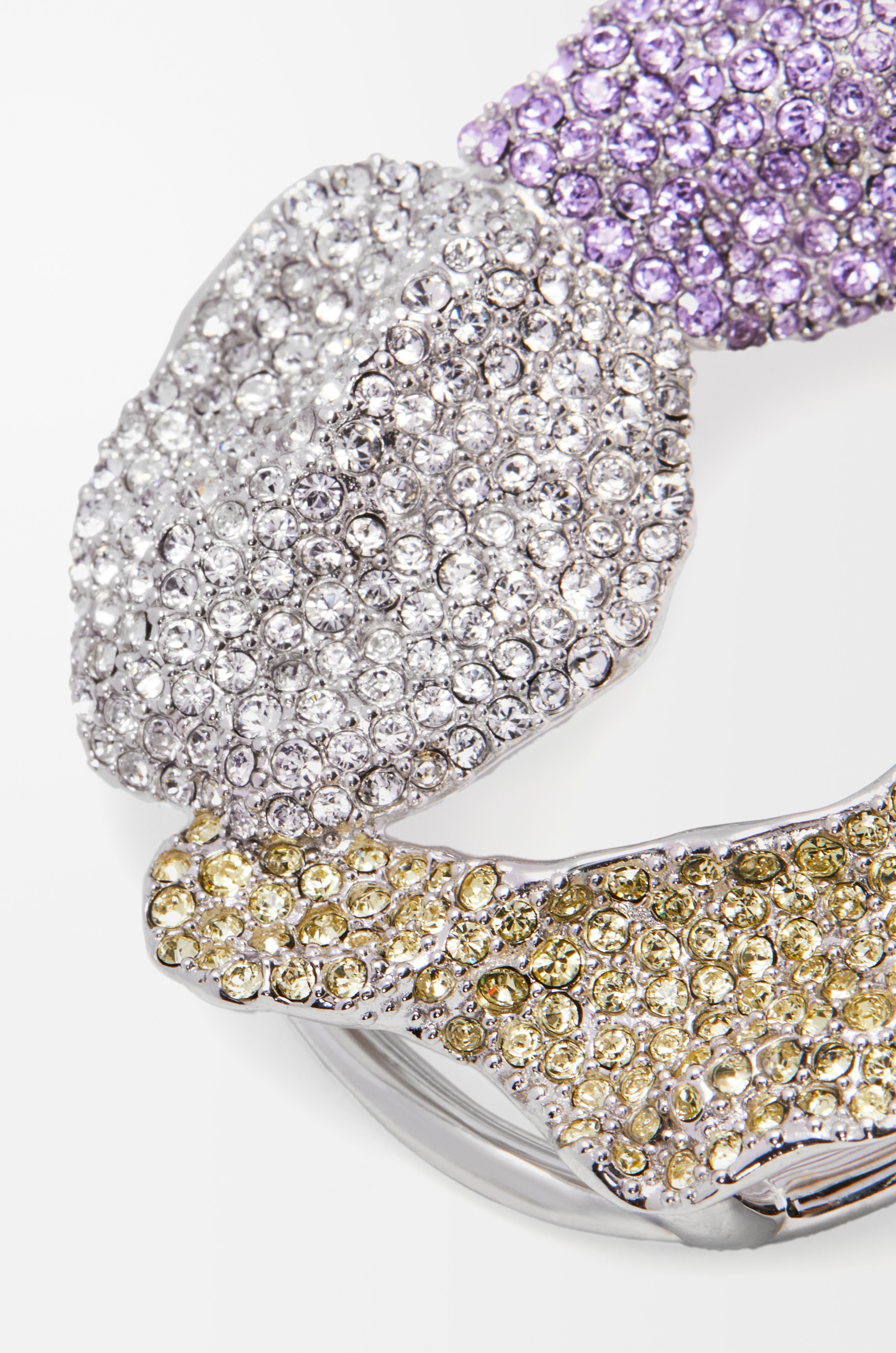 Glitter Fragment ear cuff in sterling silver and crystals - 5