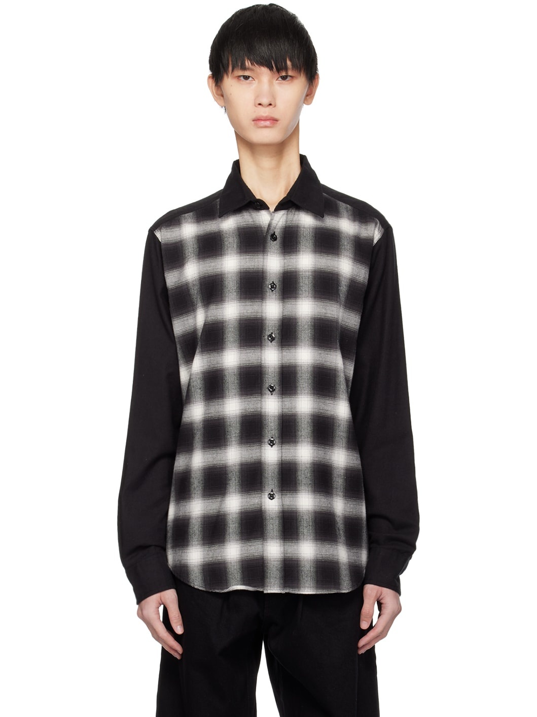 Black Plaid Shirt - 1