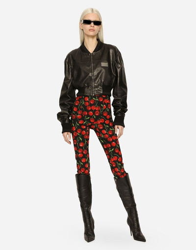 Dolce & Gabbana Cherry-print marquisette shaper pants outlook