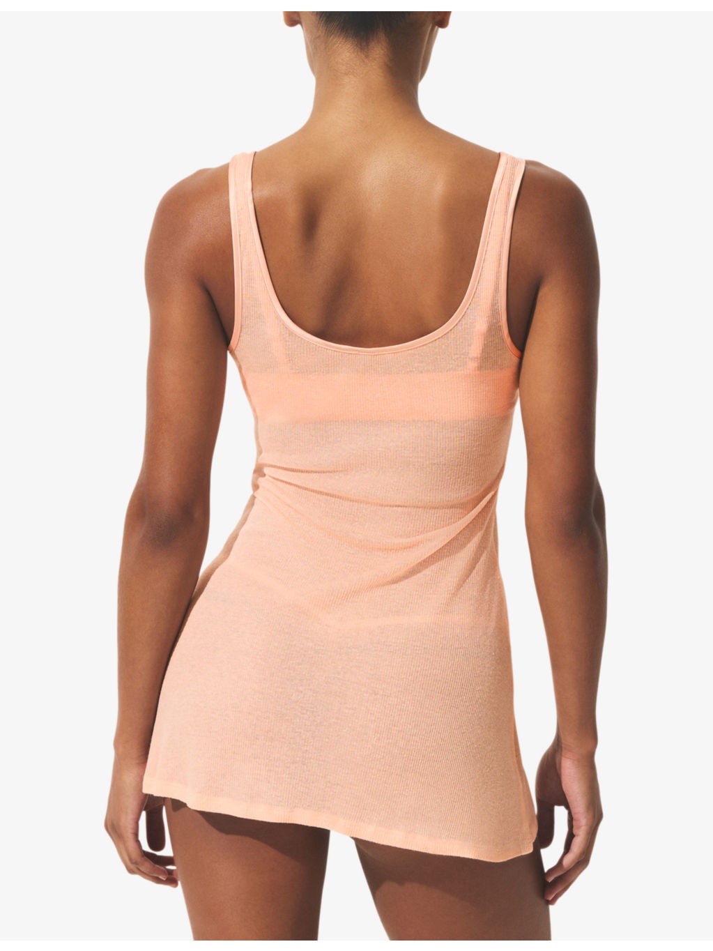 Sheer Cotton Keyhole-Neck Woven Mini Slip Dress - 4