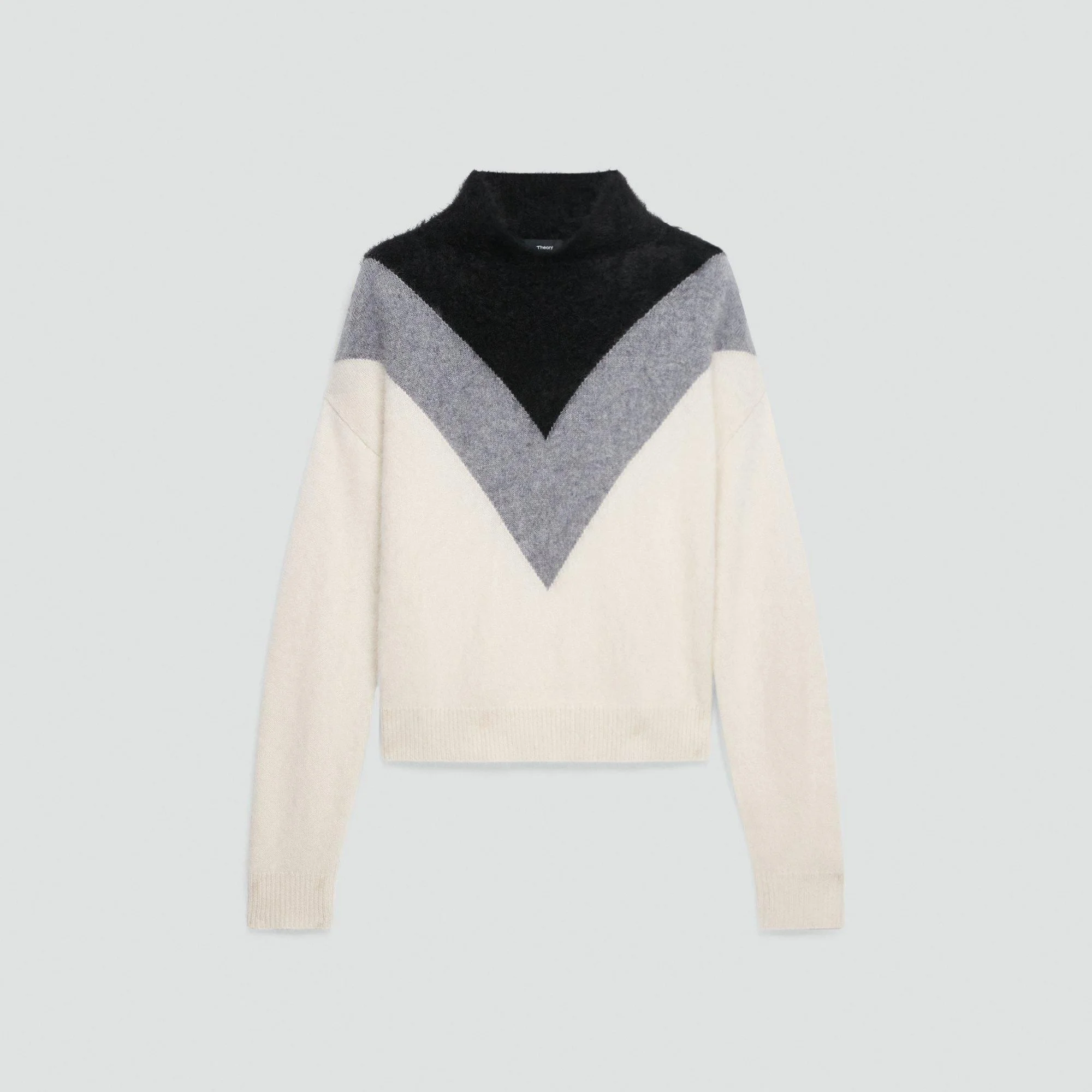 Chevron Turtleneck Sweater in Airy Cashmere - 1