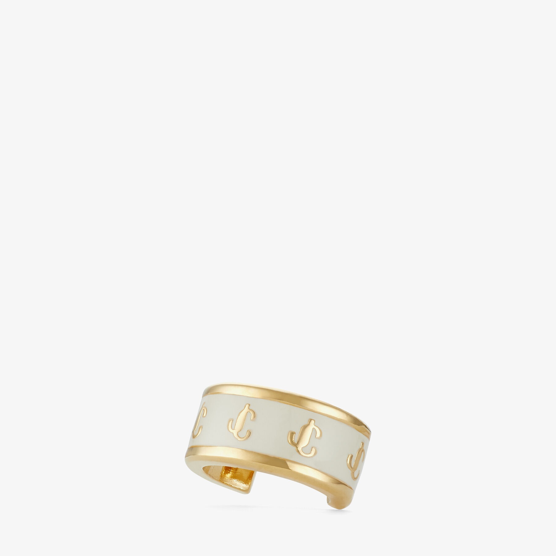 Single JC Ear Cuff
Gold-Finish Metal and Latte Enamel JC Ear Cuff - 4