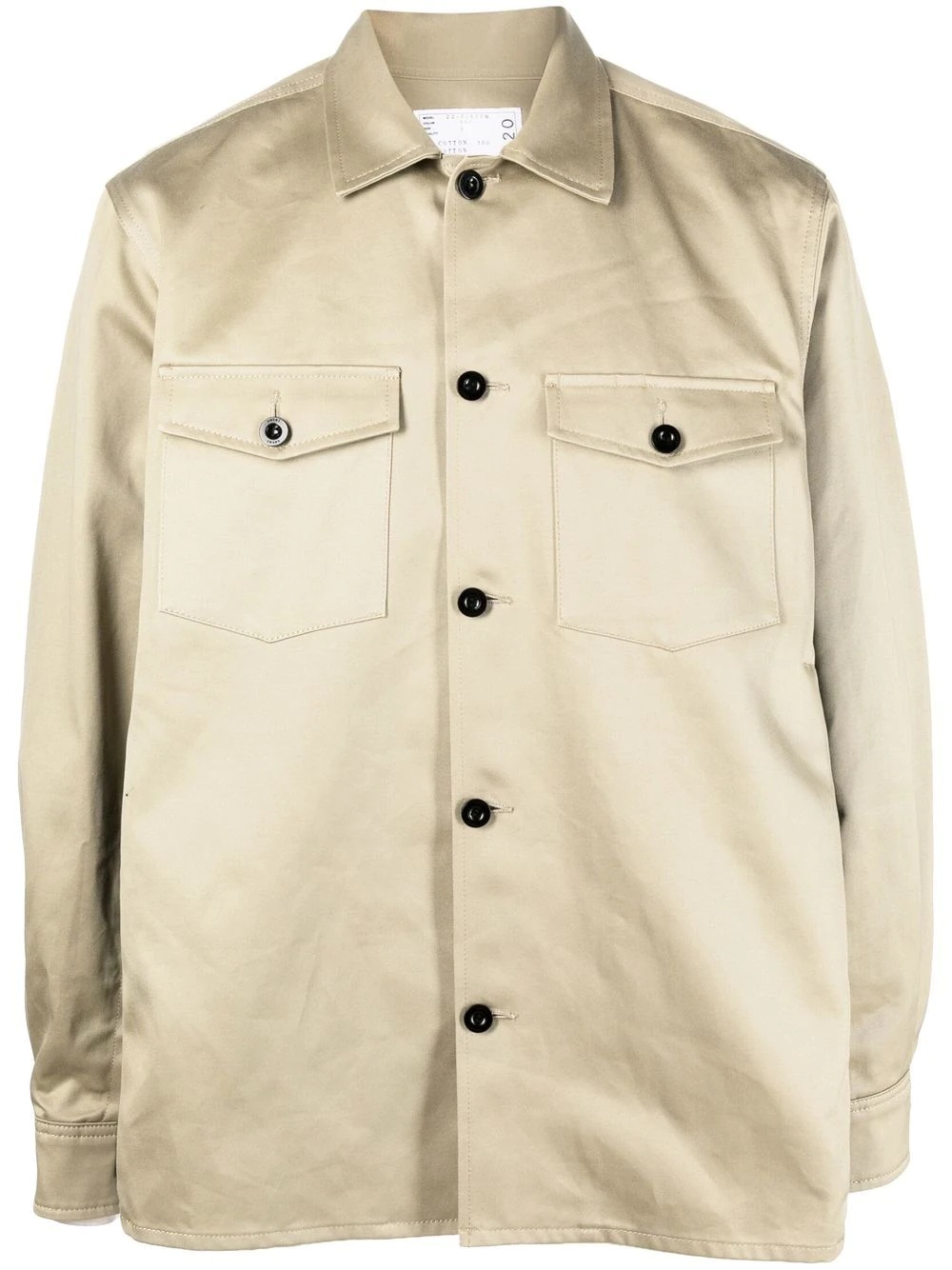 contrast-panel shirt jacket - 1