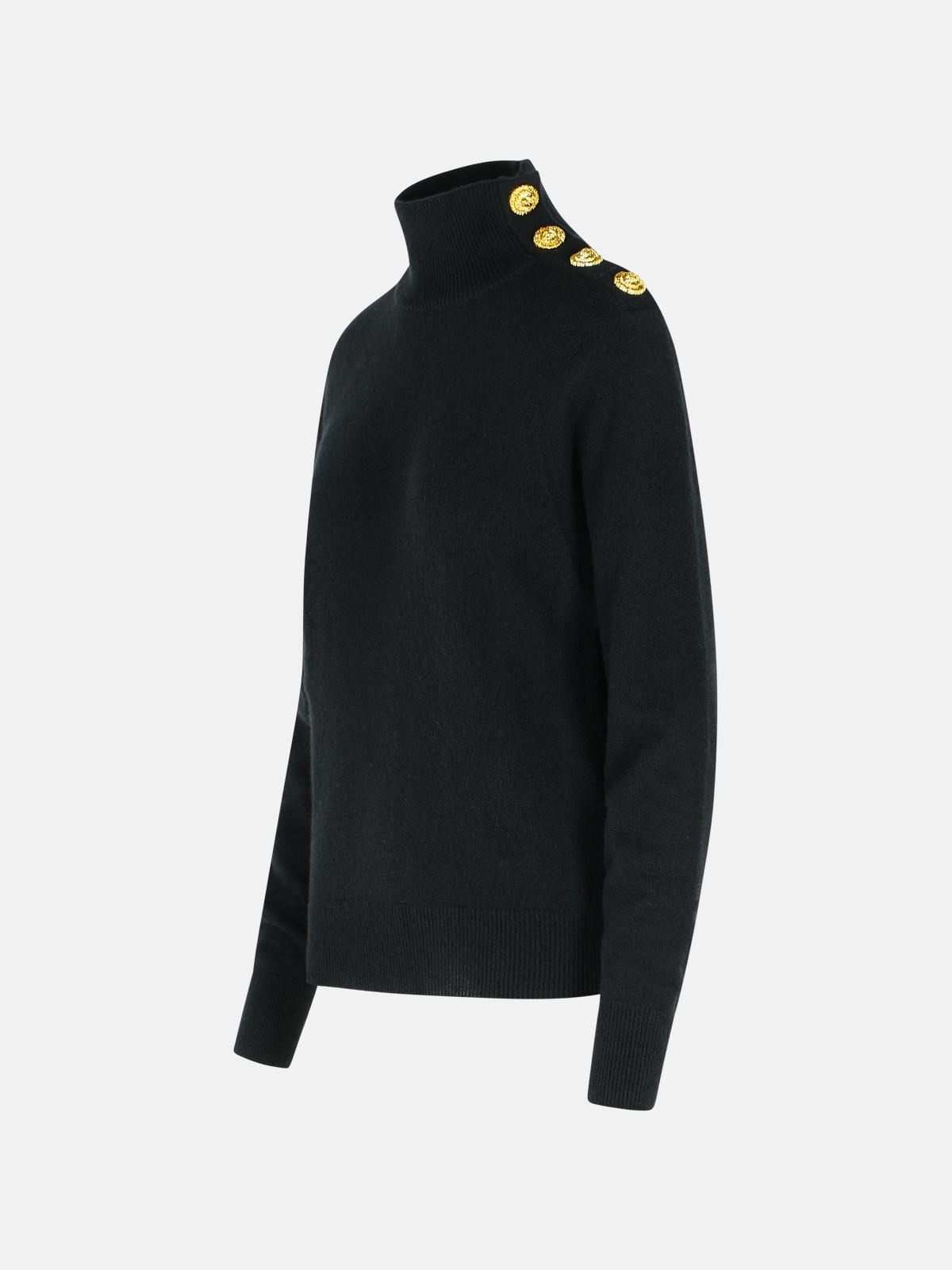 TURTLENECK SWEATER IN VIRGIN WOOL AND BLACK CASHMERE - 2