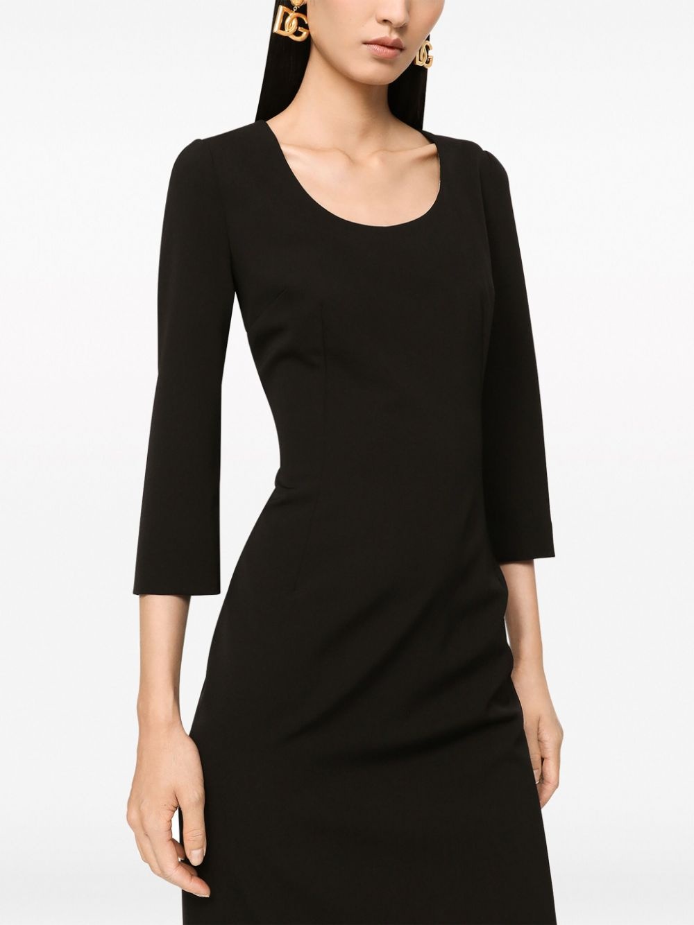 wool-blend midi dress - 4