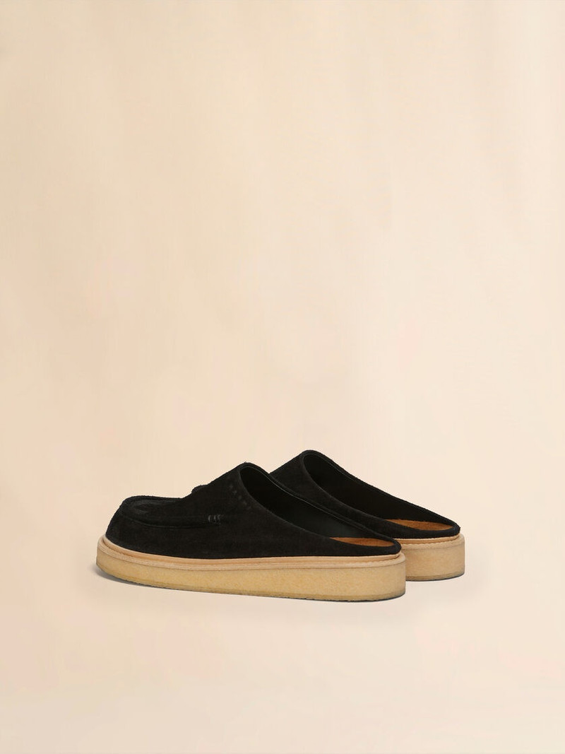 Marni BLACK SUEDE SABOT WITH PARA RUBBER SOLE outlook
