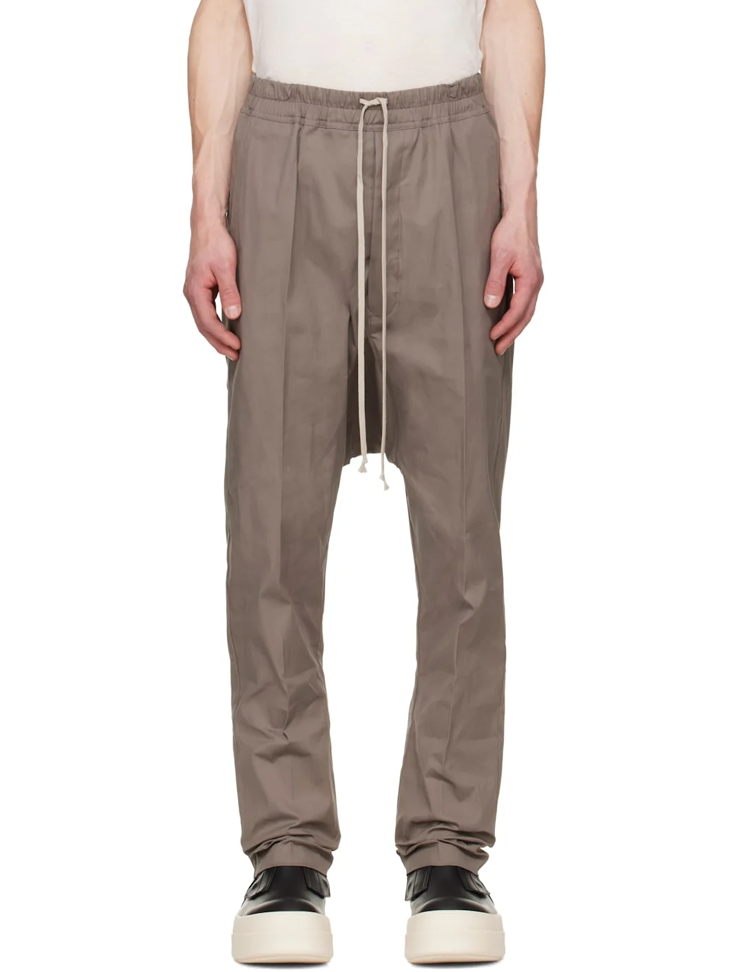 Gray Tower Drawstring Long Trousers - 1