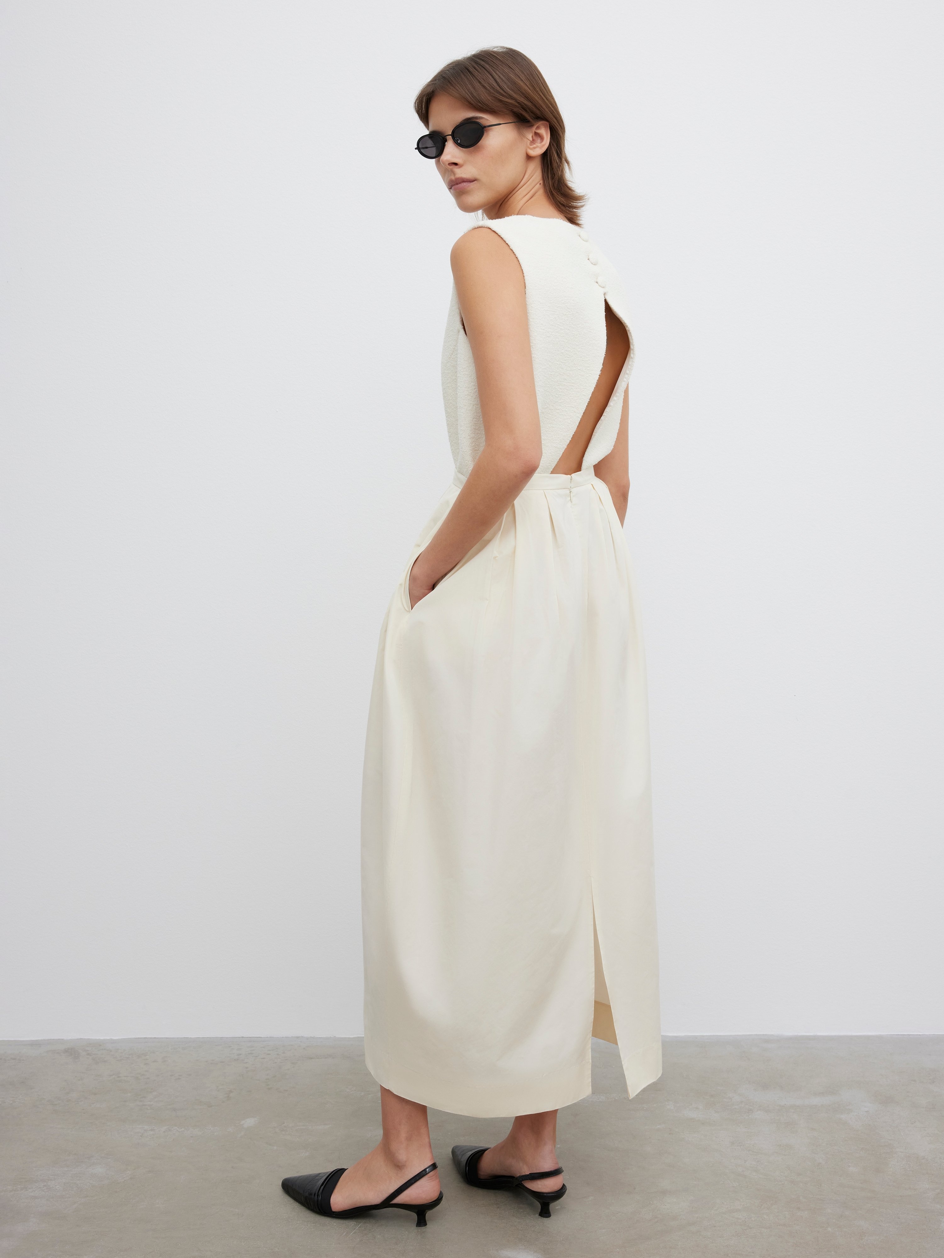 Curved pleated skirt - 4