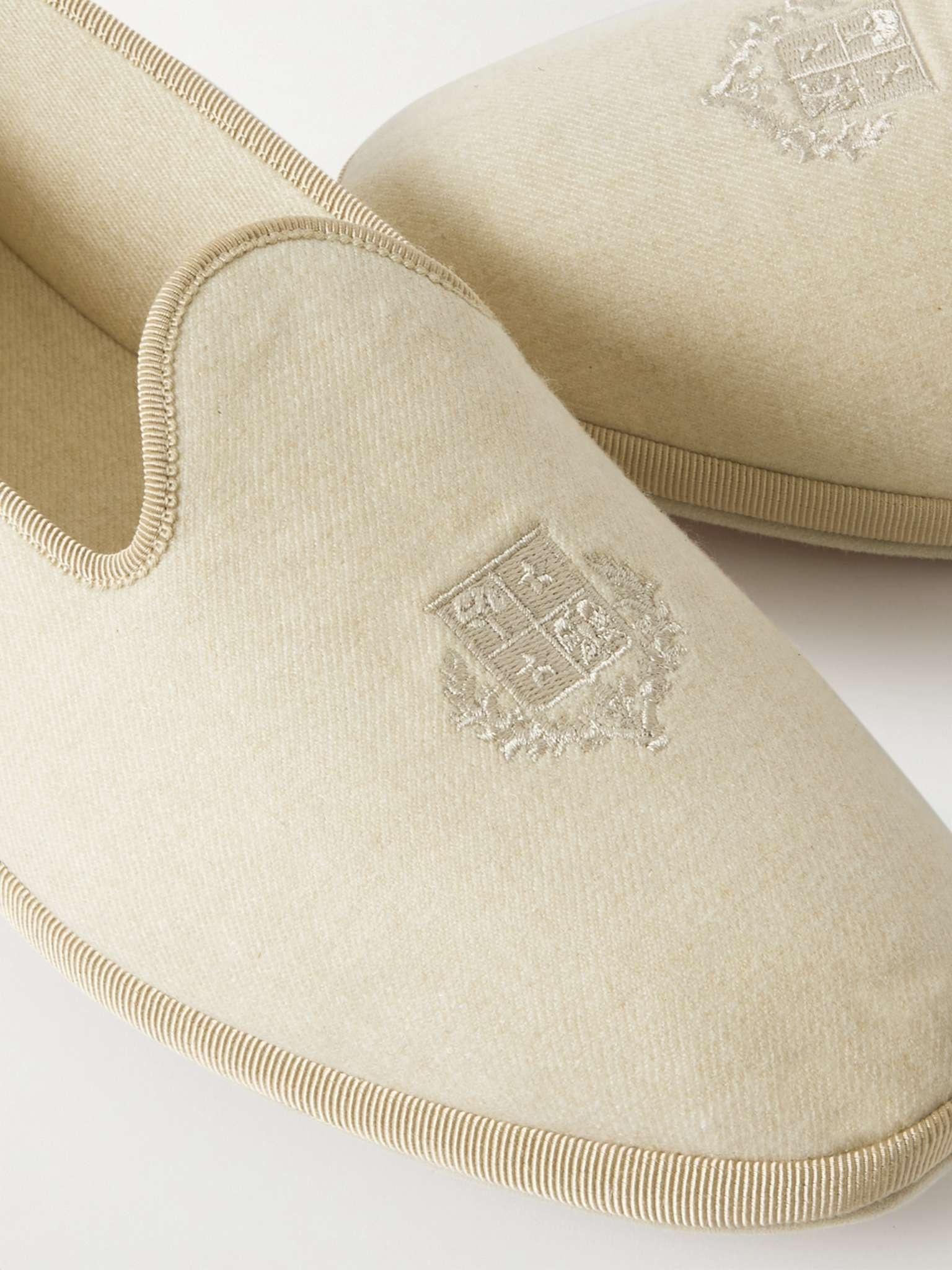 Logo-Embroidered Cashmere Slippers - 6