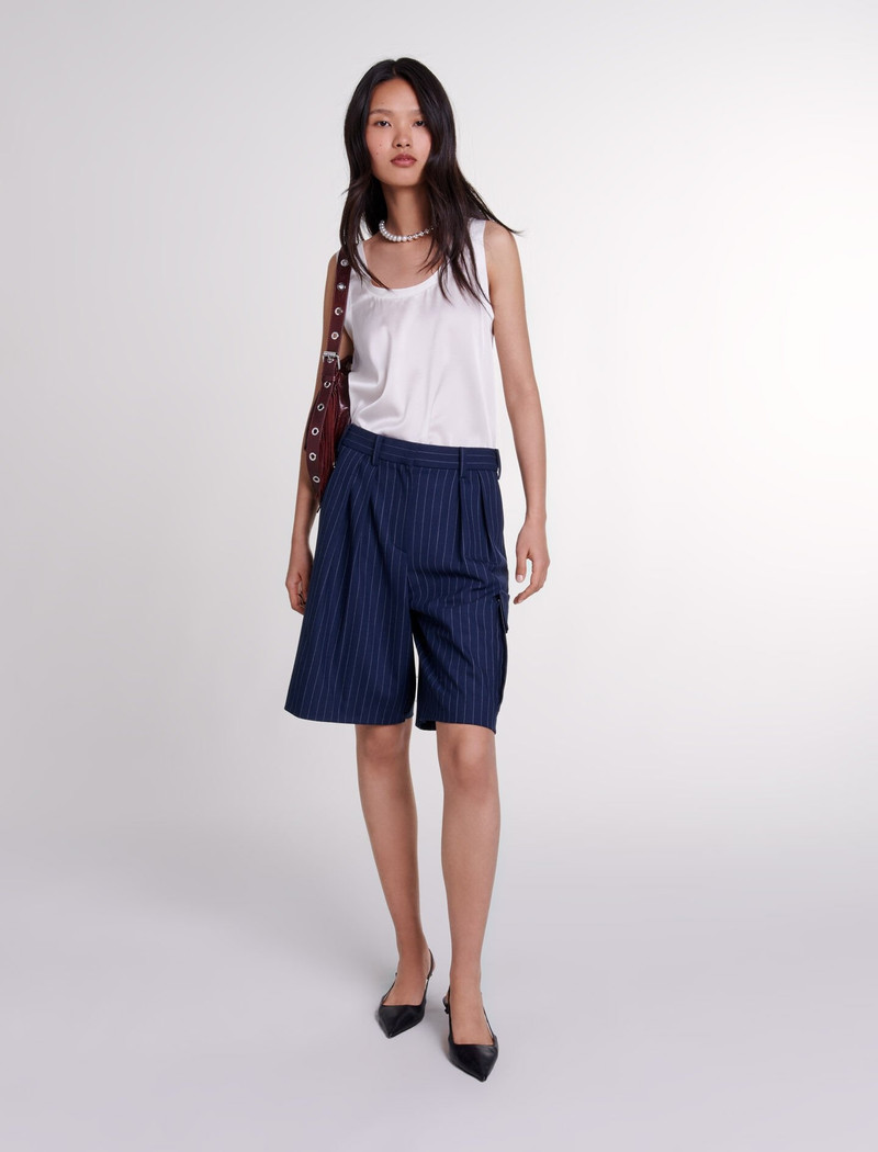 maje Striped Bermuda shorts outlook