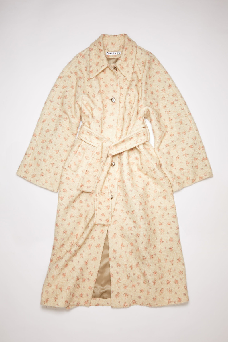 Floral car coat - Cream/red 1