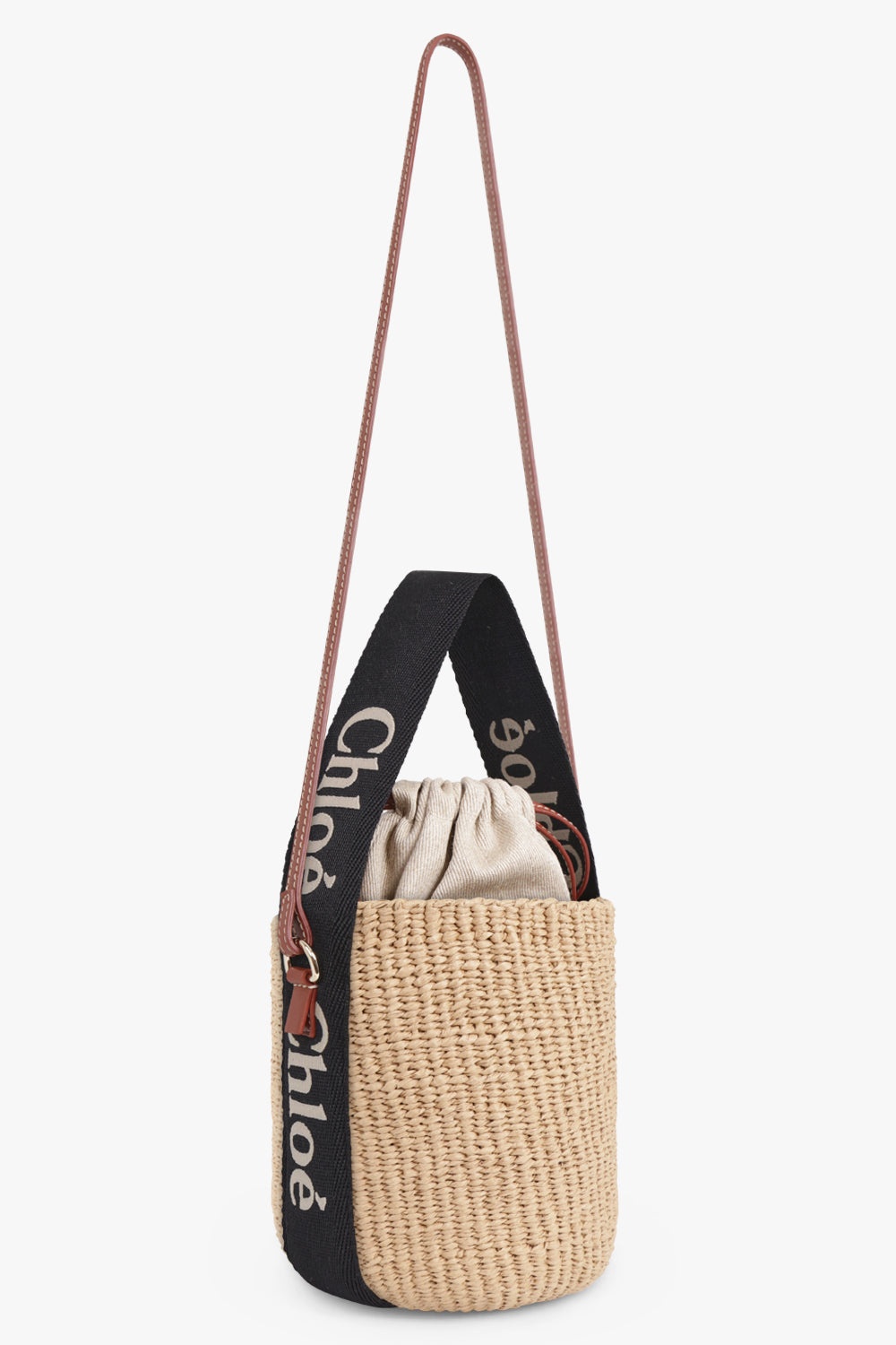 WOODY RAFFIA CROSSBODY BUCKET BAG | BLACK - 2