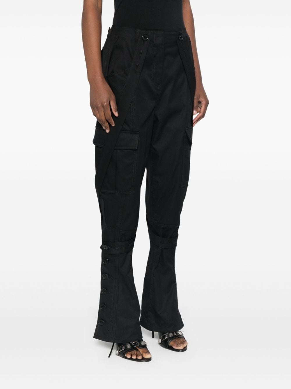 strap-detail cargo trousers - 3