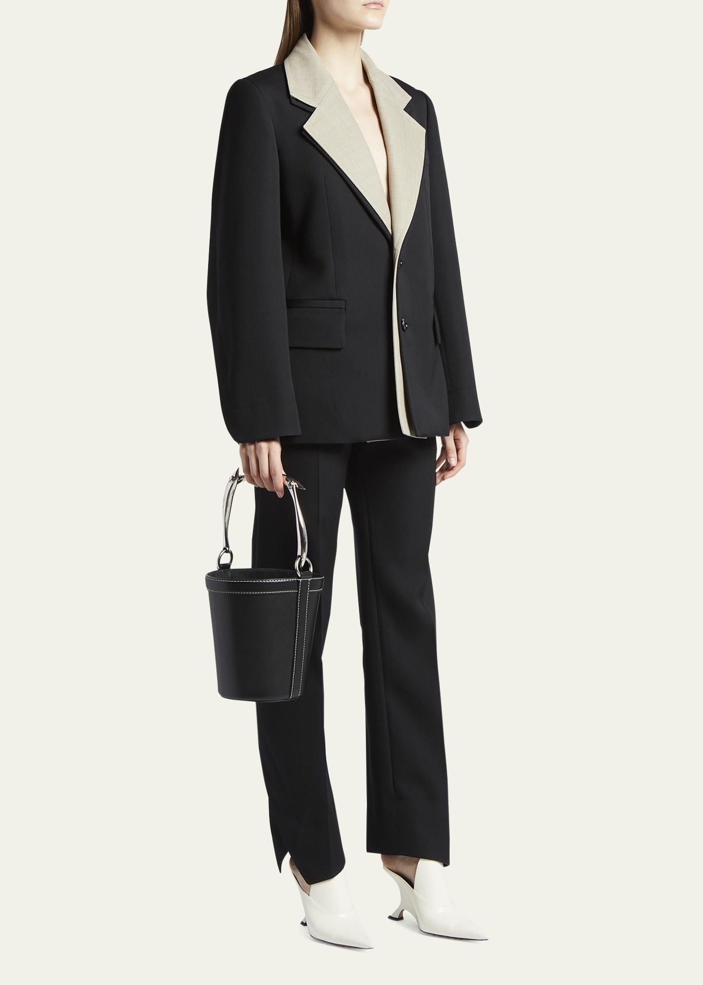 Sardine Stitch Leather Bucket Bag - 5