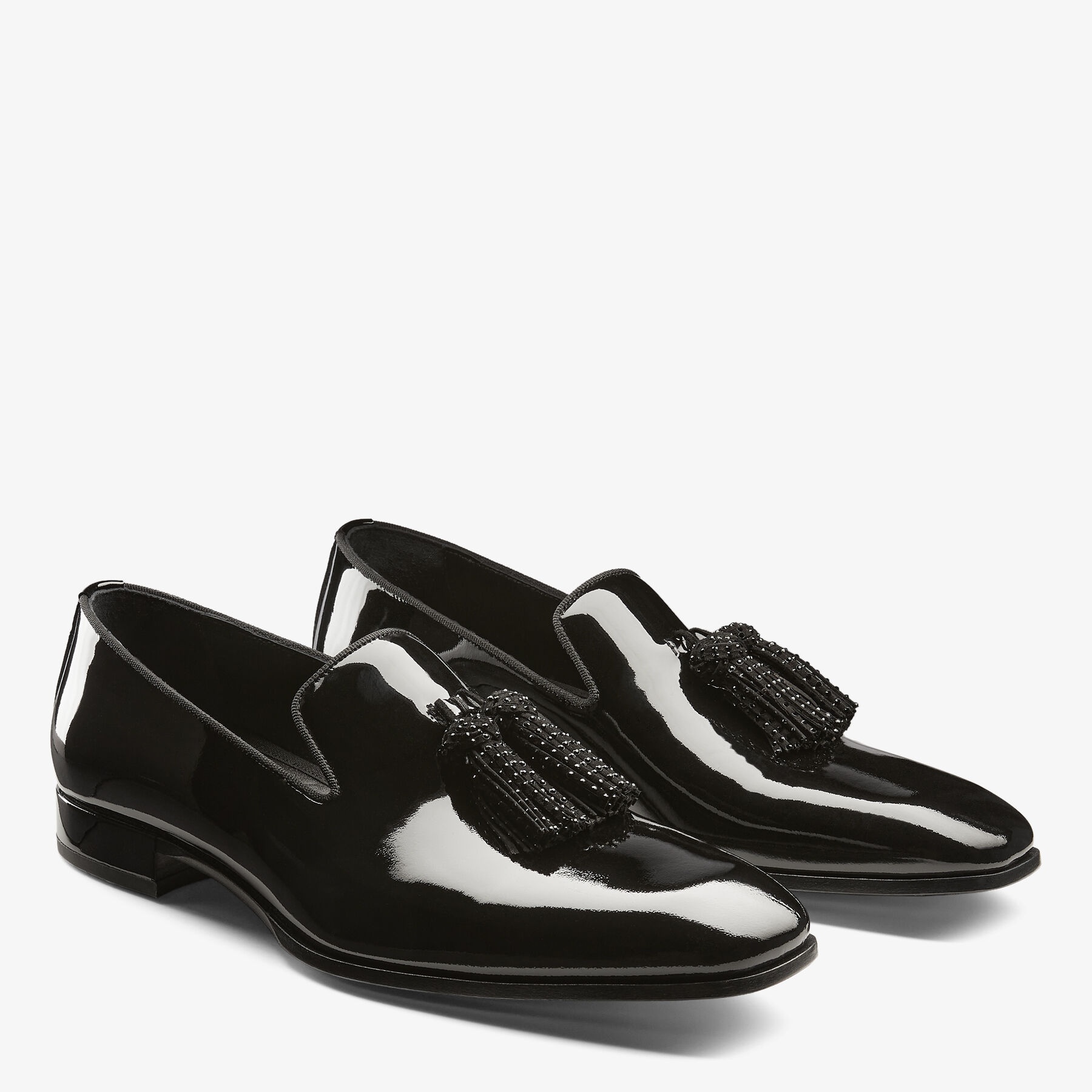 Foxley/M
Black Patent Slip-On Shoes with Crystal Tassels - 2